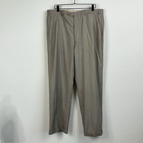 Barneys New York × Brioni Brioni Striped Barneys New York Virgin Wool 2 Pc 2 Button Su Size 46L - 9 Thumbnail