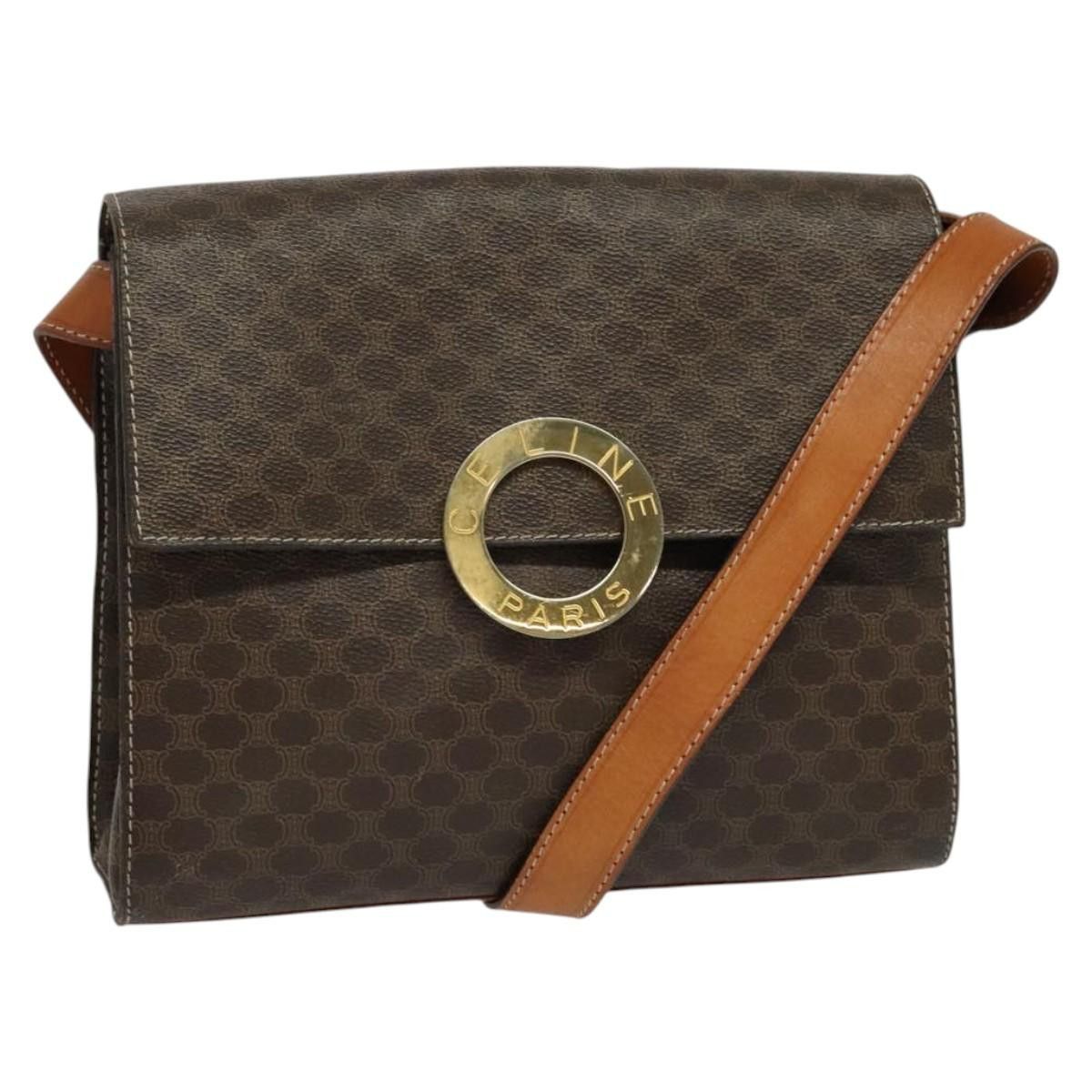 Celine CELINE Macadam Canvas Circle Shoulder Bag Pvc Leather Brown Size ONE SIZE - 1 Thumbnail