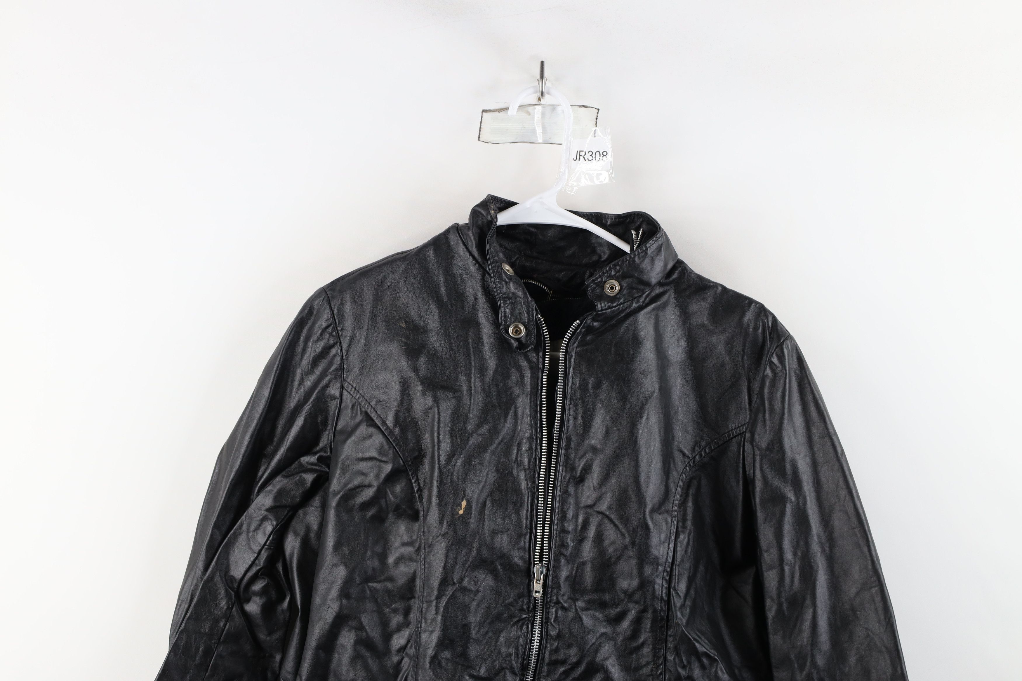 Vintage Vintage 70s Streetwear Leather Cafe Racer Bomber Jacket USA Size XL / US 12-14 / IT 48-50 - 2 Thumbnail