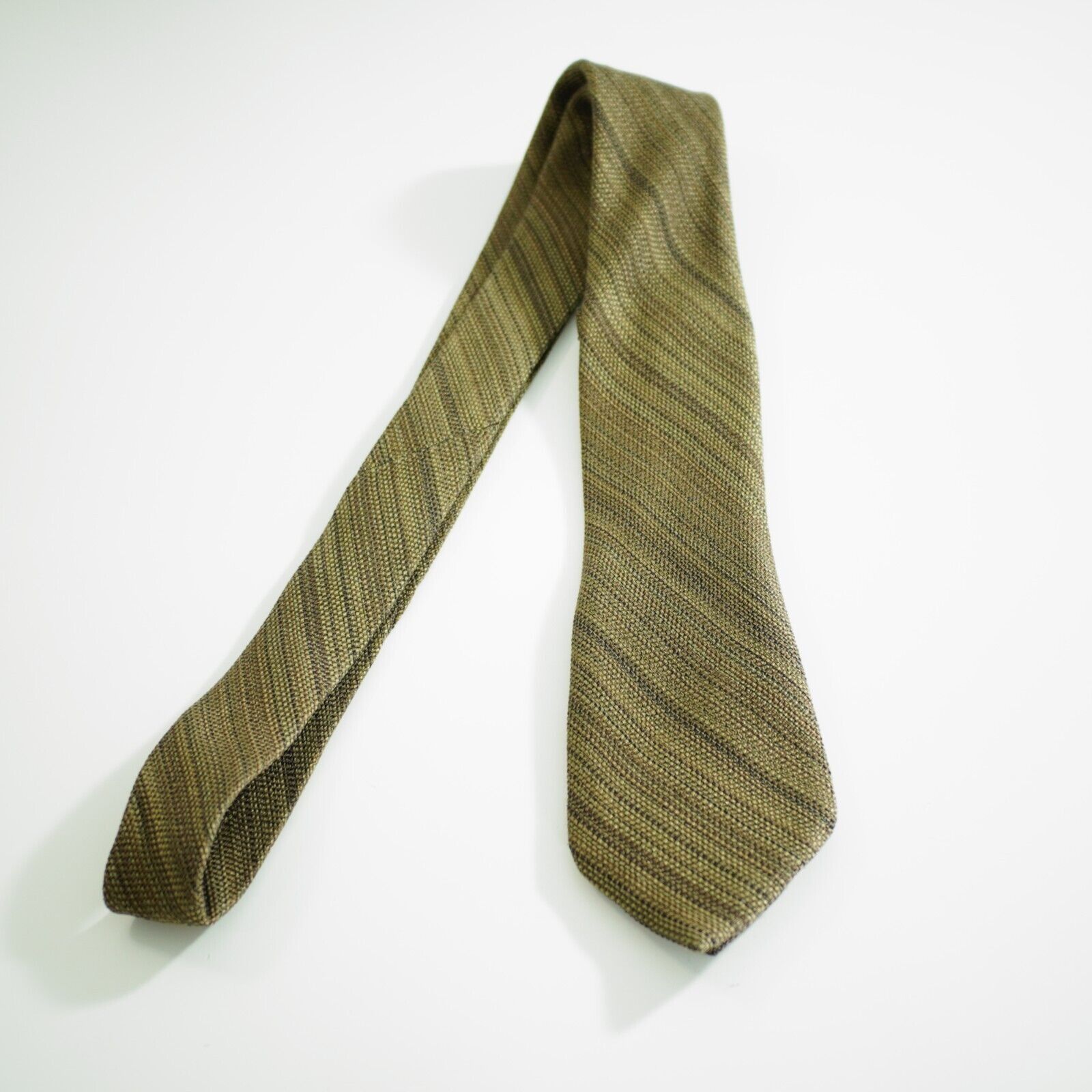 Joseph Abboud Joseph Abboud Knit Brown Striped Skinny Silk Tie Size ONE SIZE - 7 Thumbnail