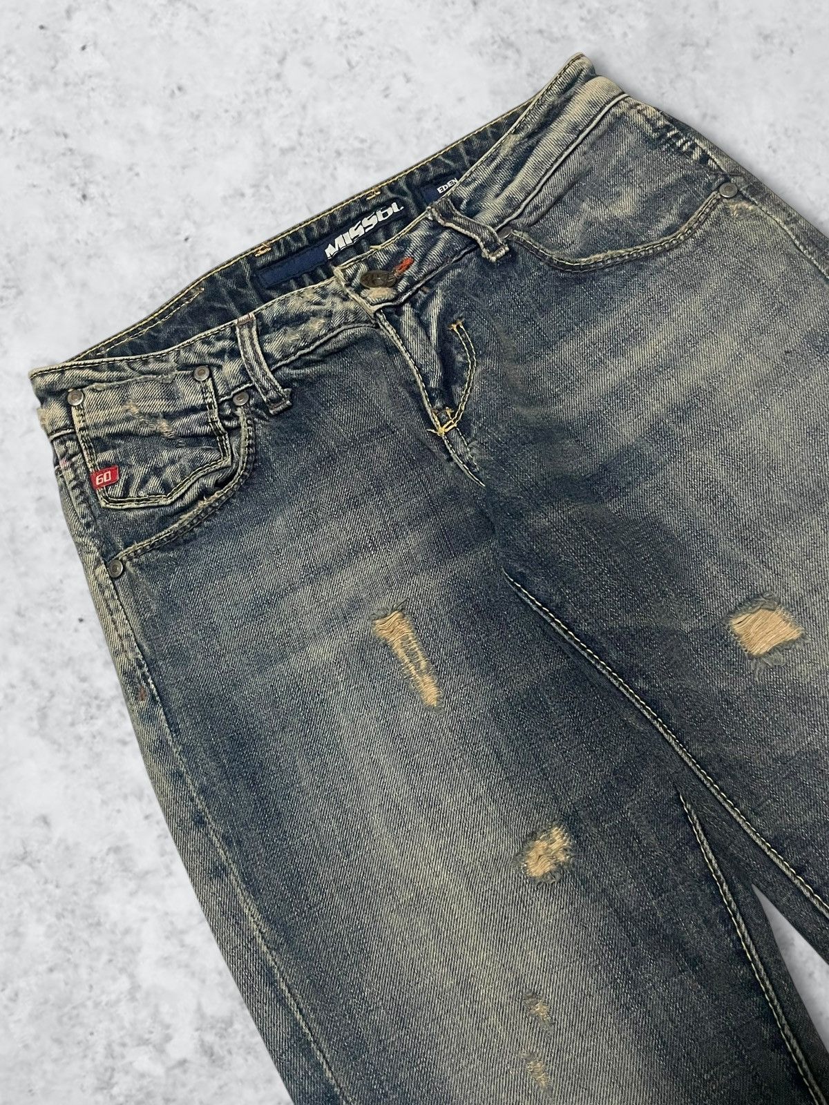 Miss Sixty Vintage Miss Sixty Sand Wash Ripped Italian Designer Jeans Size 28" / US 6 / IT 42 - 3 Thumbnail