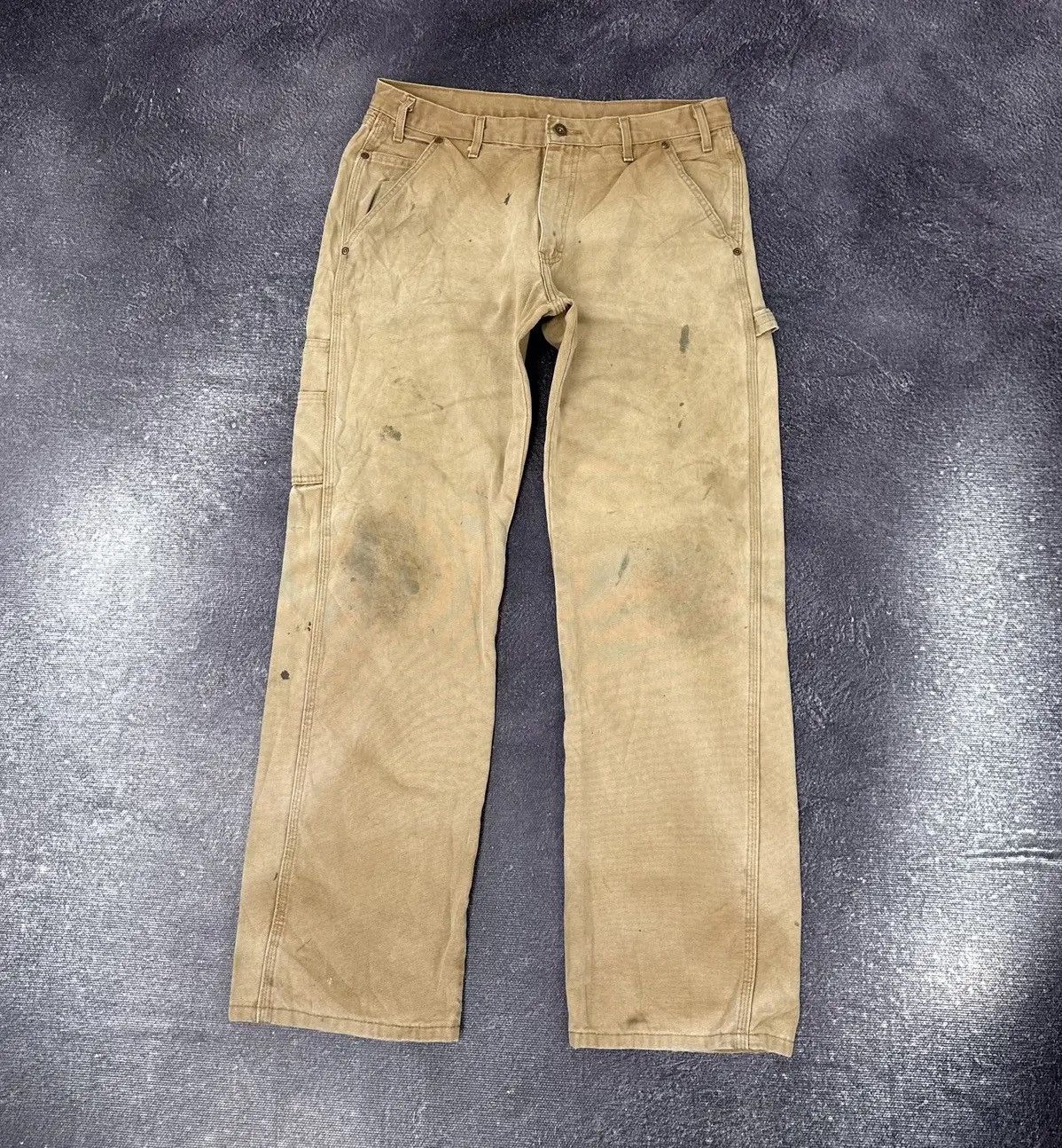 Dickies × Vintage Vintage Dickies Faded Cream Denim Work Hype Baggy Pants Size US 34 / EU 50 - 2 Thumbnail