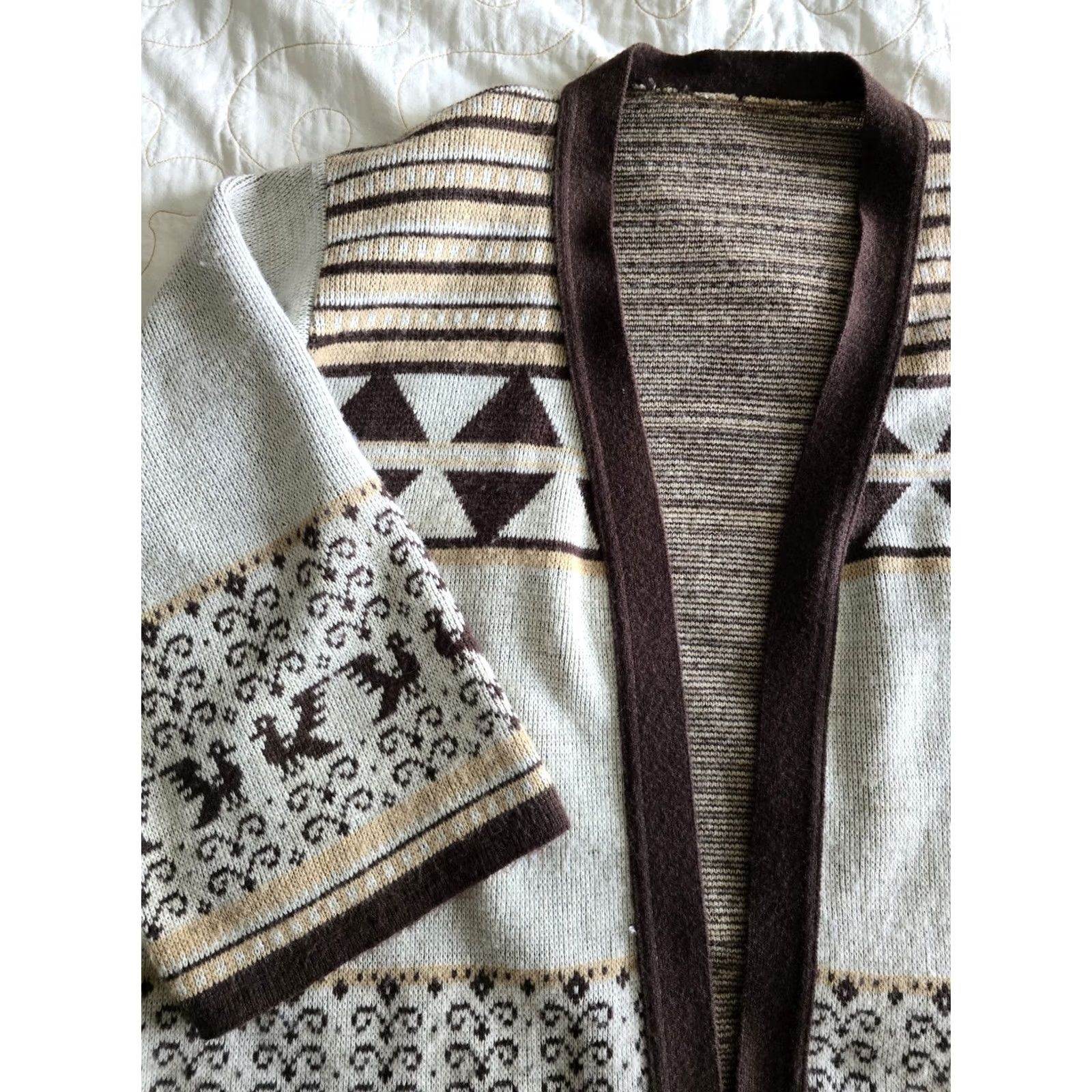 Vintage VINTAGE Eagle Sweater Cardigan Womens Large XL Brown Acrylic 1970s Boho Hippie Hippy Womens Size L / US 10 / IT 46 - 5 Thumbnail