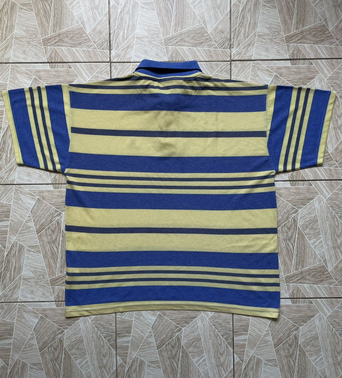 Hugo Boss Retro Vintage Luxury Rare Hugo Boss Logo Italy Striped Polo Size US L / EU 52-54 / 3 - 4 Thumbnail