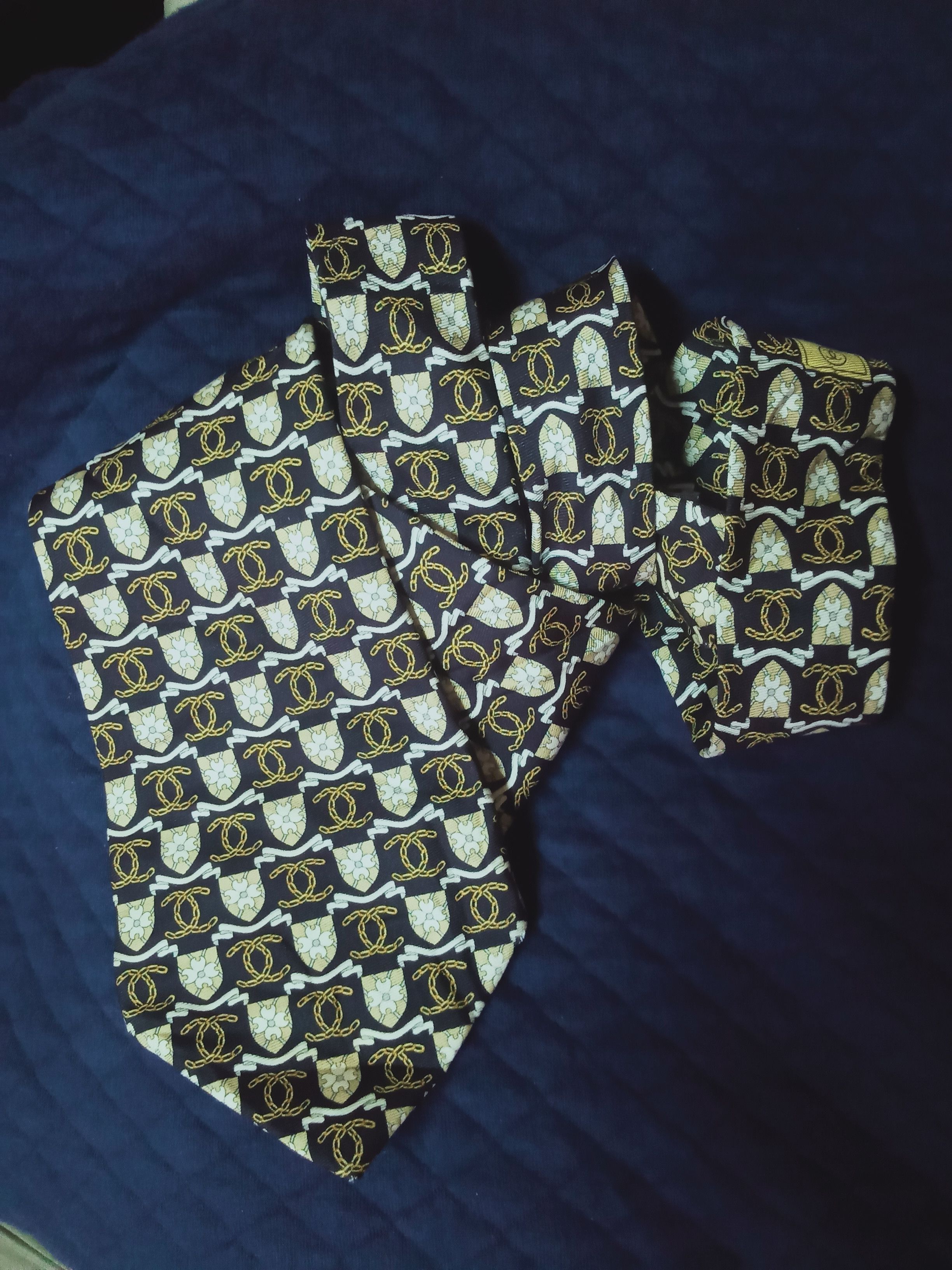 Chanel Chanel CC Chain Monogram Silk Tie Size ONE SIZE - 1 Thumbnail