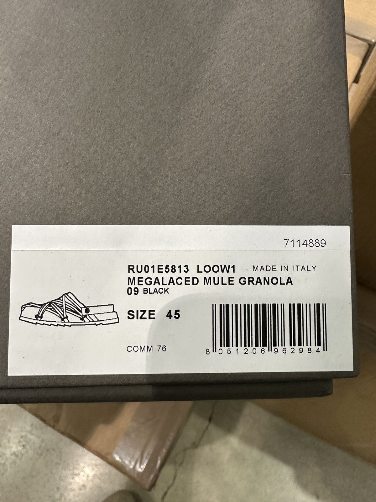Rick Owens RICK OWENS - Megalaced Mule Granola Black Size US 12 / EU 45 - 7 Thumbnail