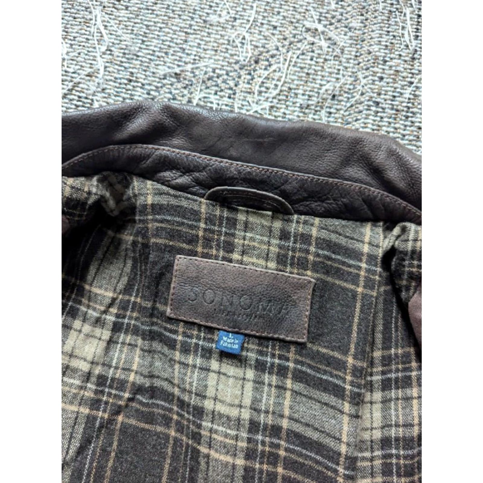 Vintage VINTAGE motorcycle jacket Mens L Brown Patina Cowhide Leather 44 zip 1990s Mad Max Sonoma Leather Jacket Size US L / EU 52-54 / 3 - 7 Thumbnail
