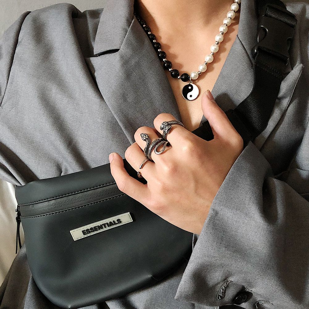 Jewelry Snake Retro Jewelry Rings Open Size Chrome Ring (Size 7-13) Size ONE SIZE - 2 Thumbnail