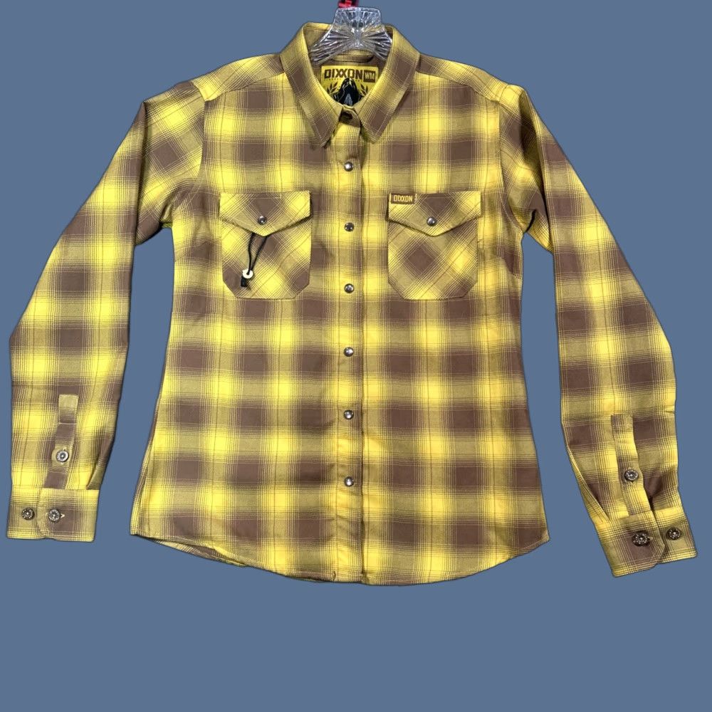 CO Dixxon Shirt Womens M Plaid Flannel Long Sleeve Button-Up Snow Pearl Snap Yellow Brown Multicolor Size M / US 6-8 / IT 42-44 - 1 Thumbnail
