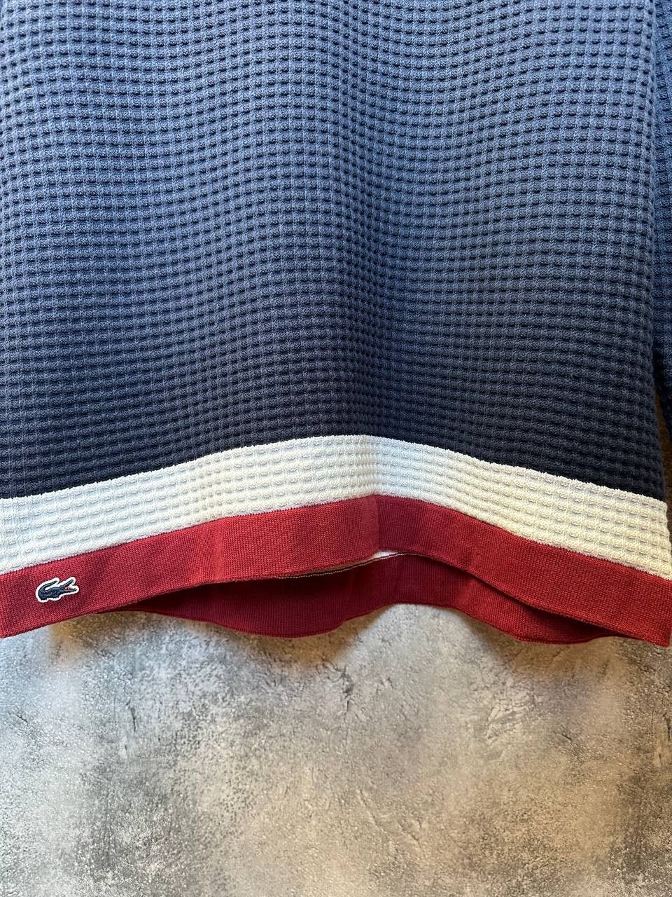 Lacoste Lacoste Waffle Knit Sweater - Made in France - Navy Pullover Size US XL / EU 56 / 4 - 8 Thumbnail