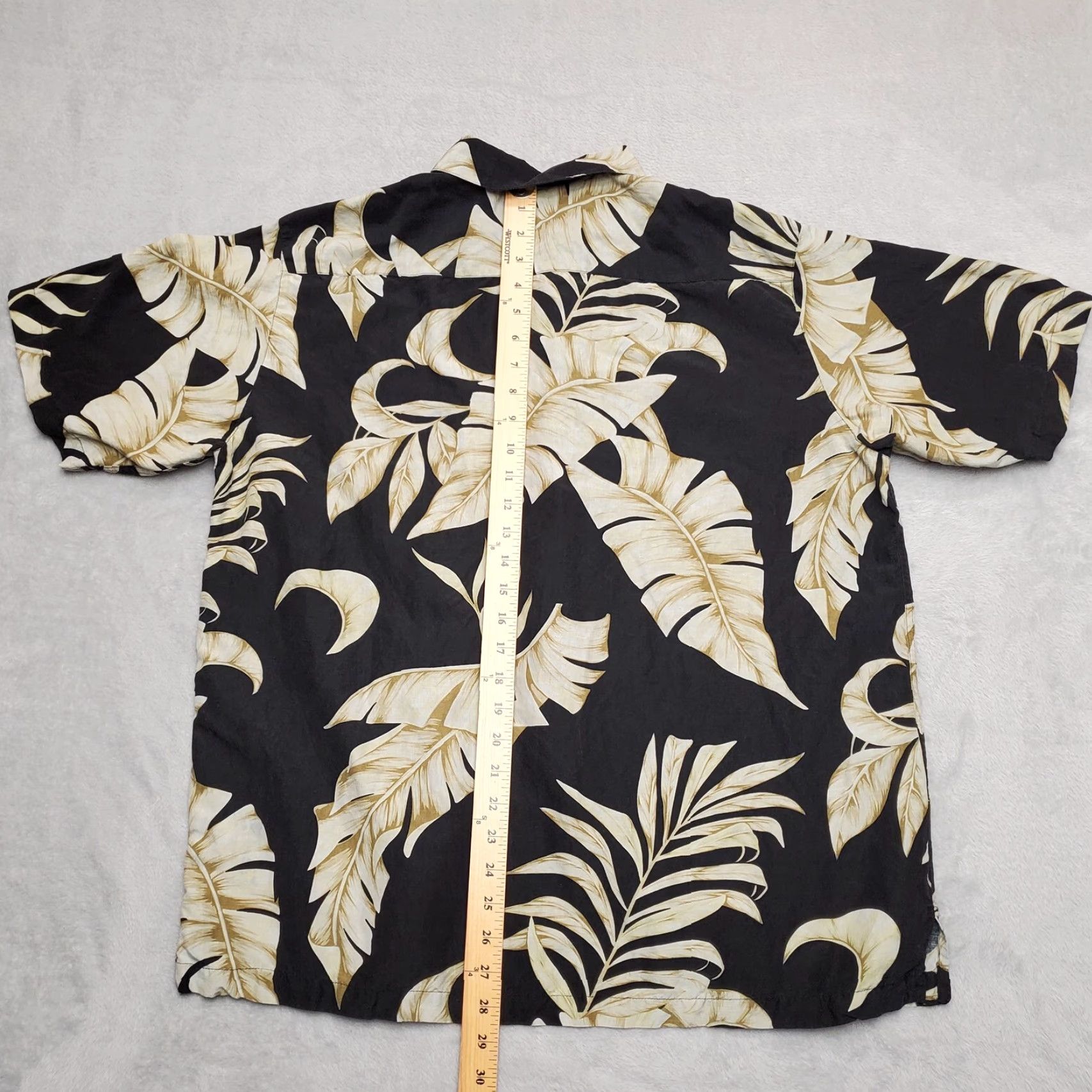 Vintage Caribbean Shirt Men L Black Floral Hawaiian Washable Silk Linen Blend Casual Shirt Size US L / EU 52-54 / 3 - 6 Thumbnail