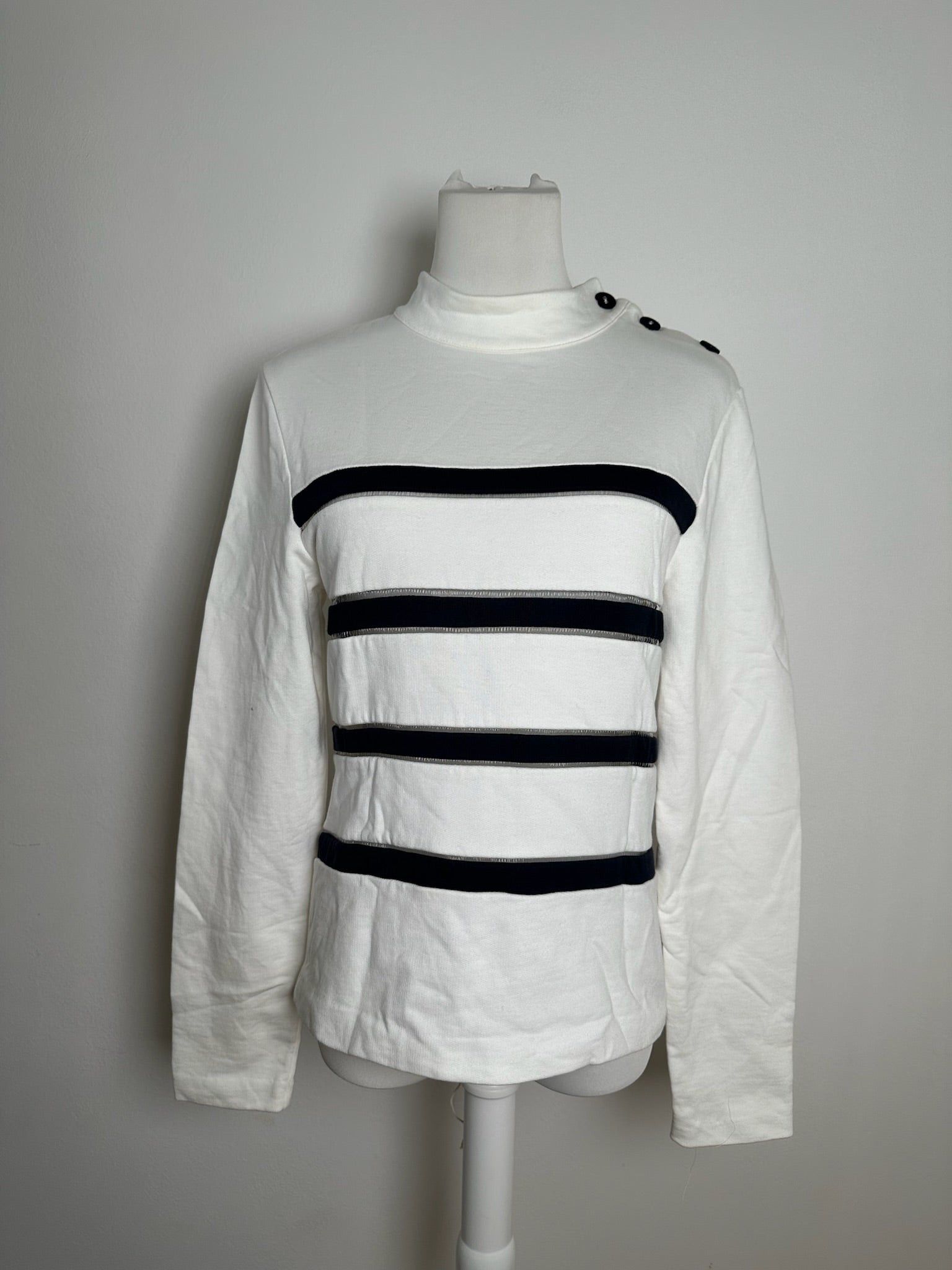 Balenciaga Vintage Navy White striped sweater Size S / US 4 / IT 40 - 1 Thumbnail