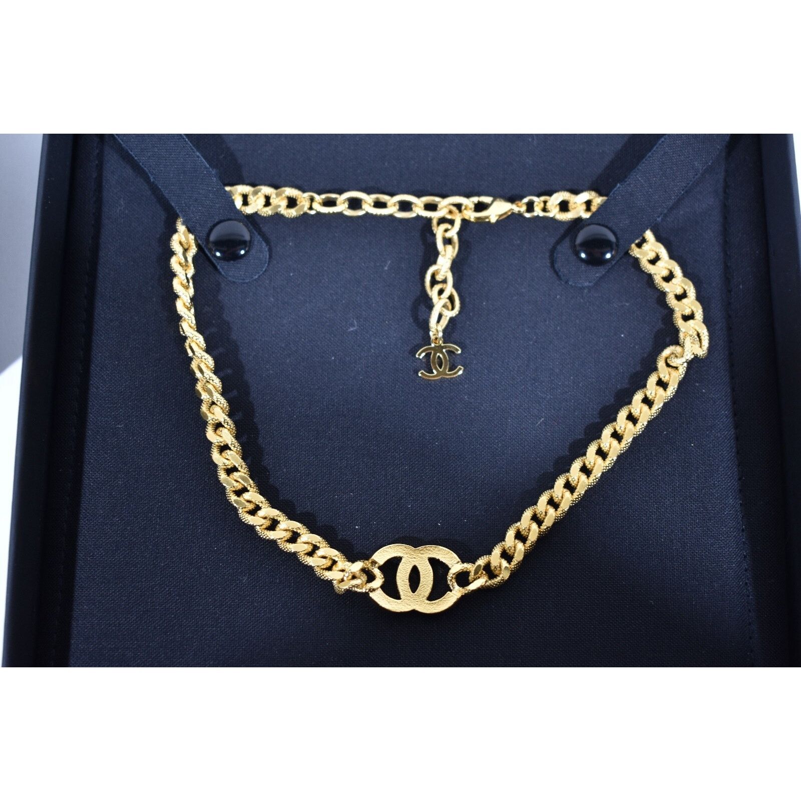 Chanel Chanel REV Gold Golden Crystal Choker Pendant Necklace Size ONE SIZE - 10 Thumbnail