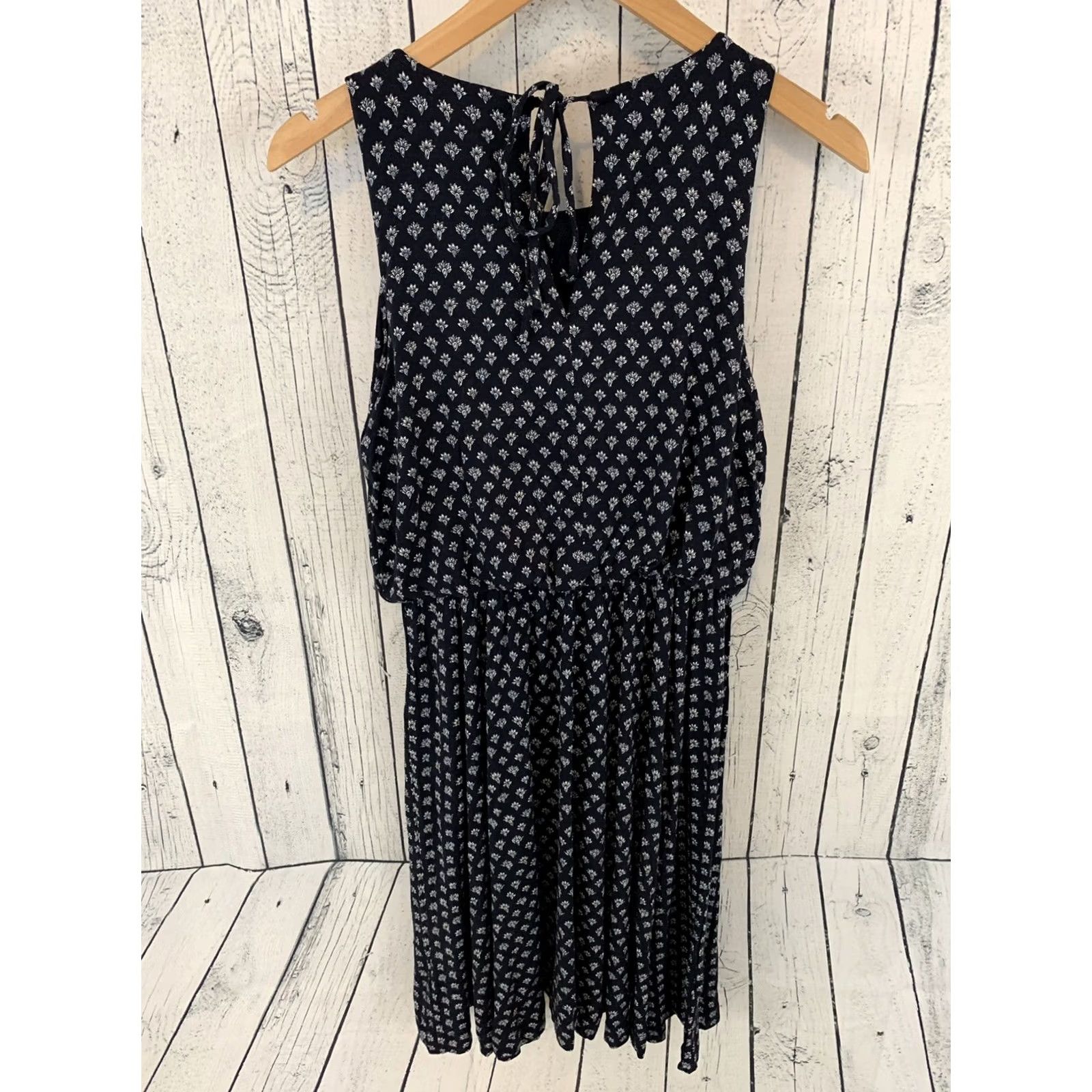 Ann Taylor VINTAGE Ann Taylor Loft Knee Length Dress Navy Blue Women's Small Petite Beach Dress Navy Blue Beach 90s Womens Size S / US 4 / IT 40 - 4 Thumbnail