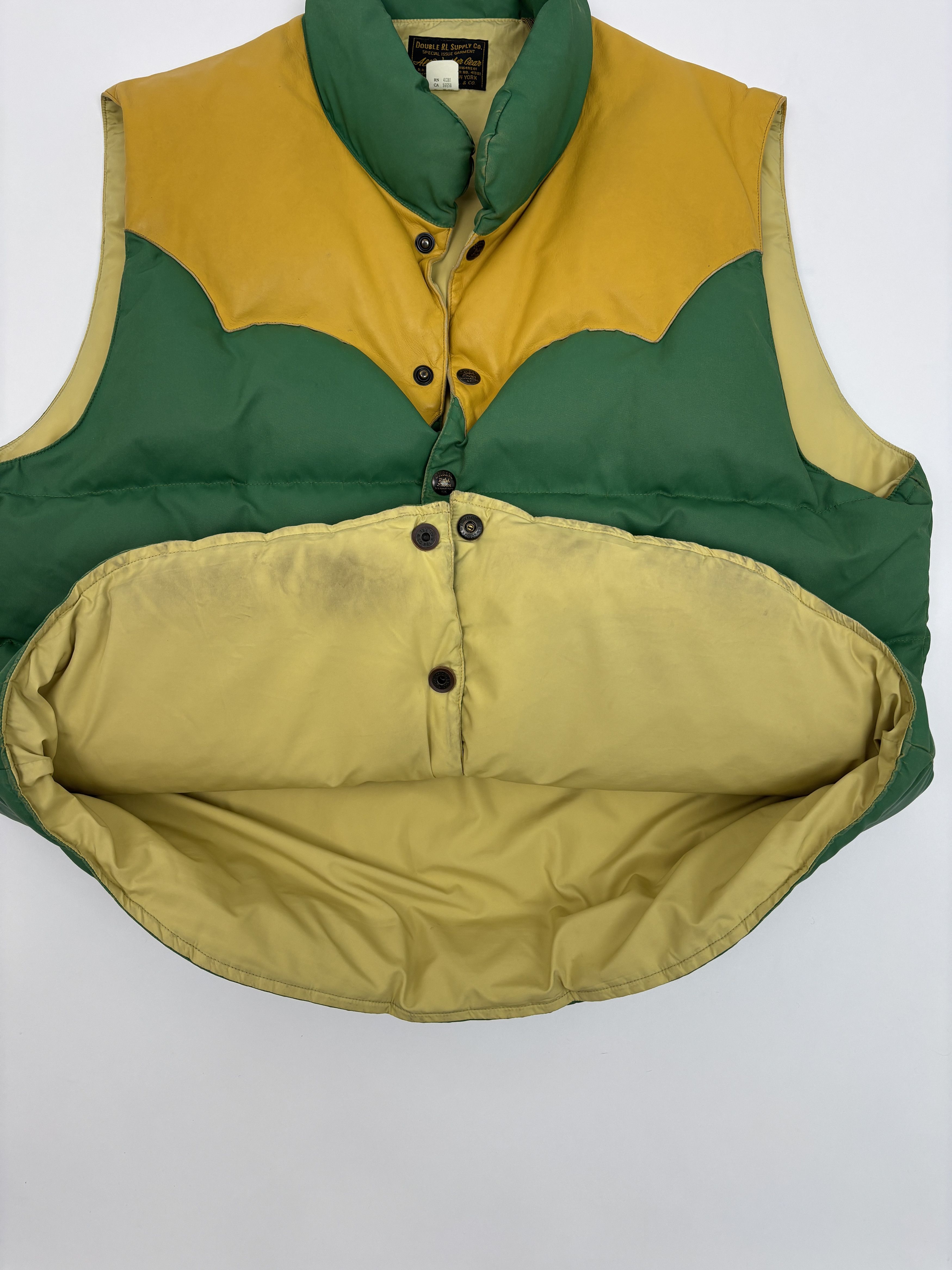 RRL Ralph Lauren RRL Leather Yoke Quilted Vest Size US XL / EU 56 / 4 - 9 Thumbnail