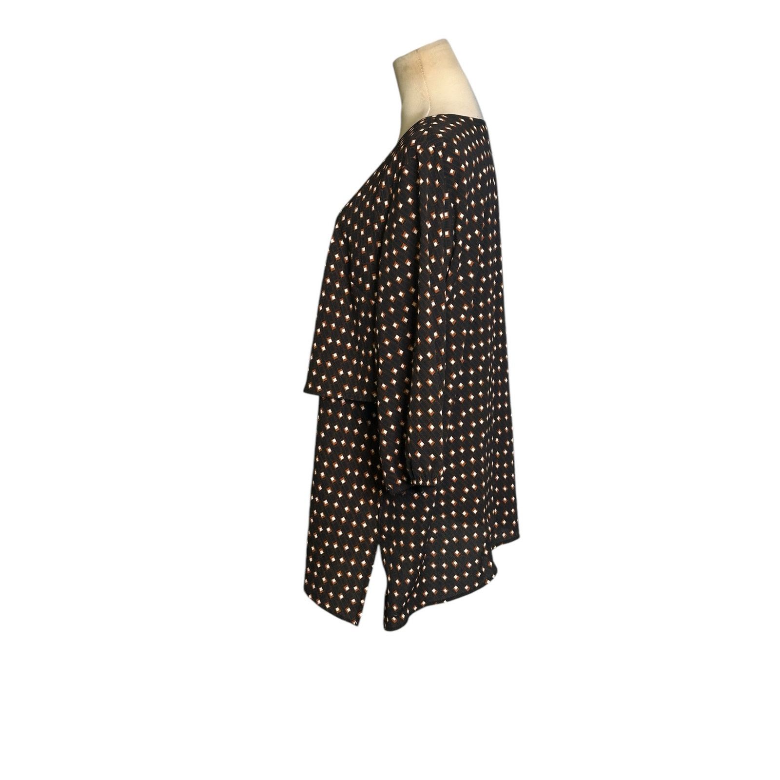 Apt. 9 APT. 9 Black brown layered asymmetric tunic blouse size L Size L / US 10 / IT 46 - 9 Thumbnail