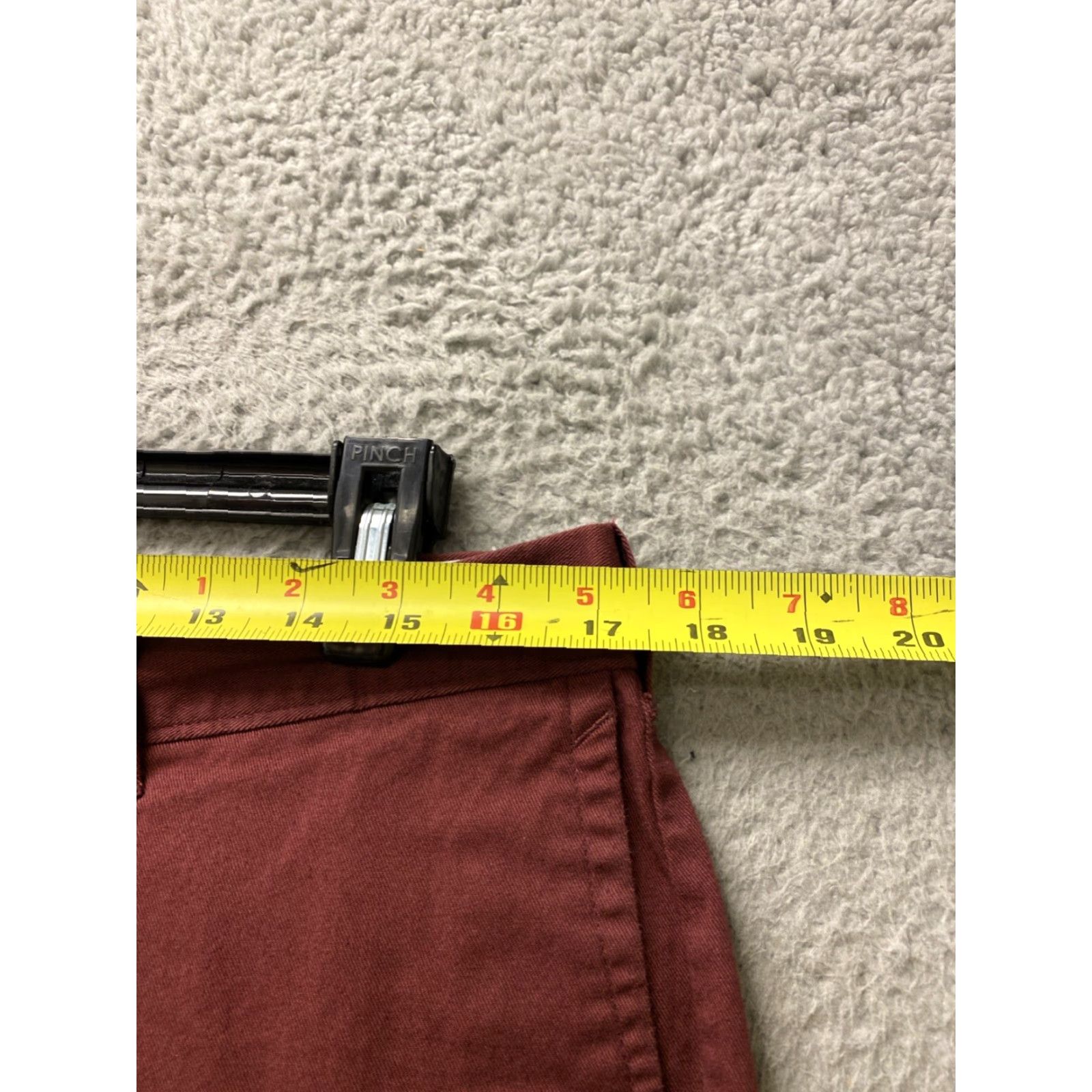 J.Crew J.CREW Shorts Men 34 Maroon Flat Front 8in Inseam Belted Chino Classic Mens Size US 34 / EU 50 - 2 Thumbnail