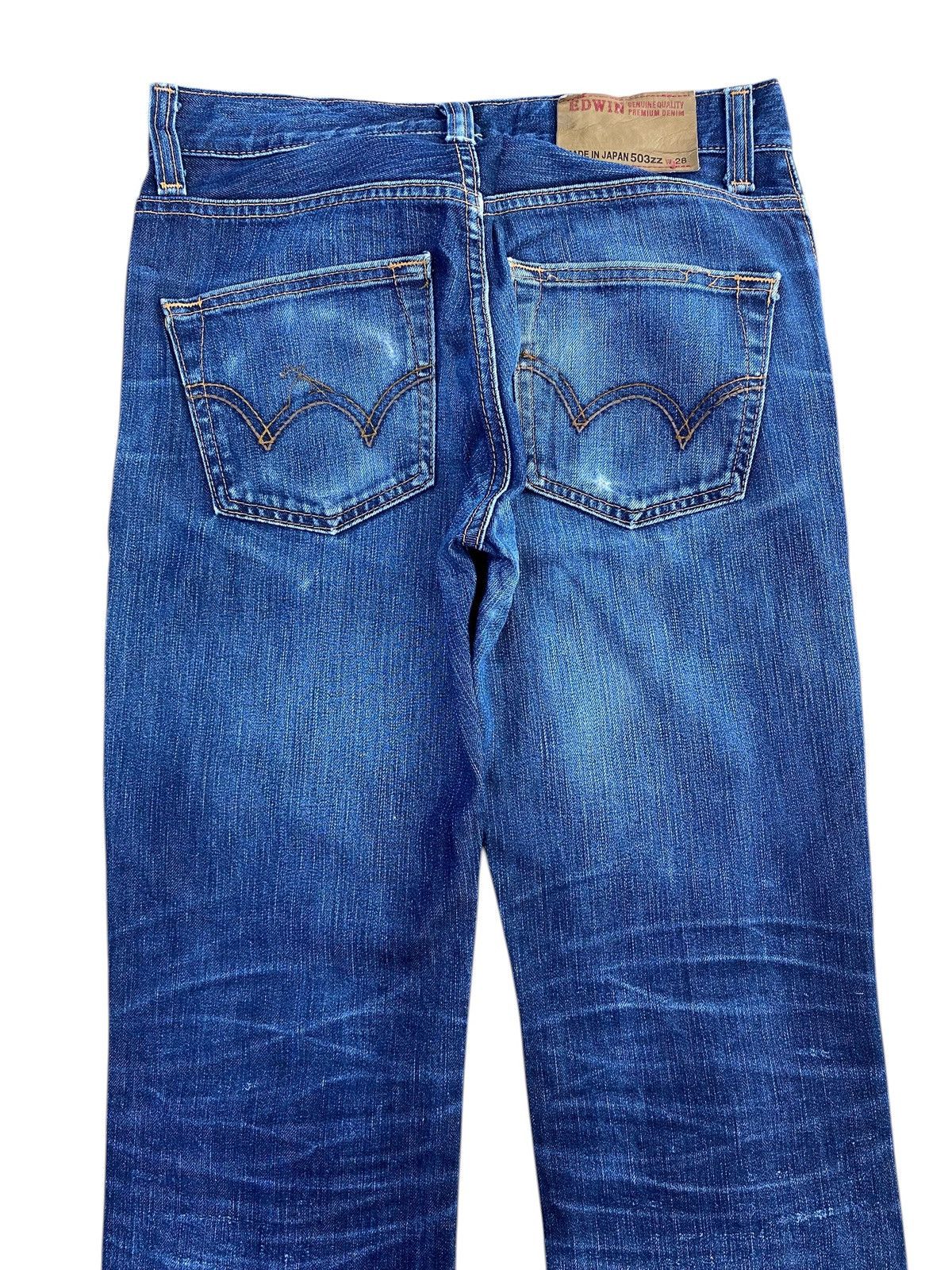 Edwin Vintage Edwin 503 Faded Dark Wash Style Straight Cut Jeans Size US 30 / EU 46 - 4 Thumbnail