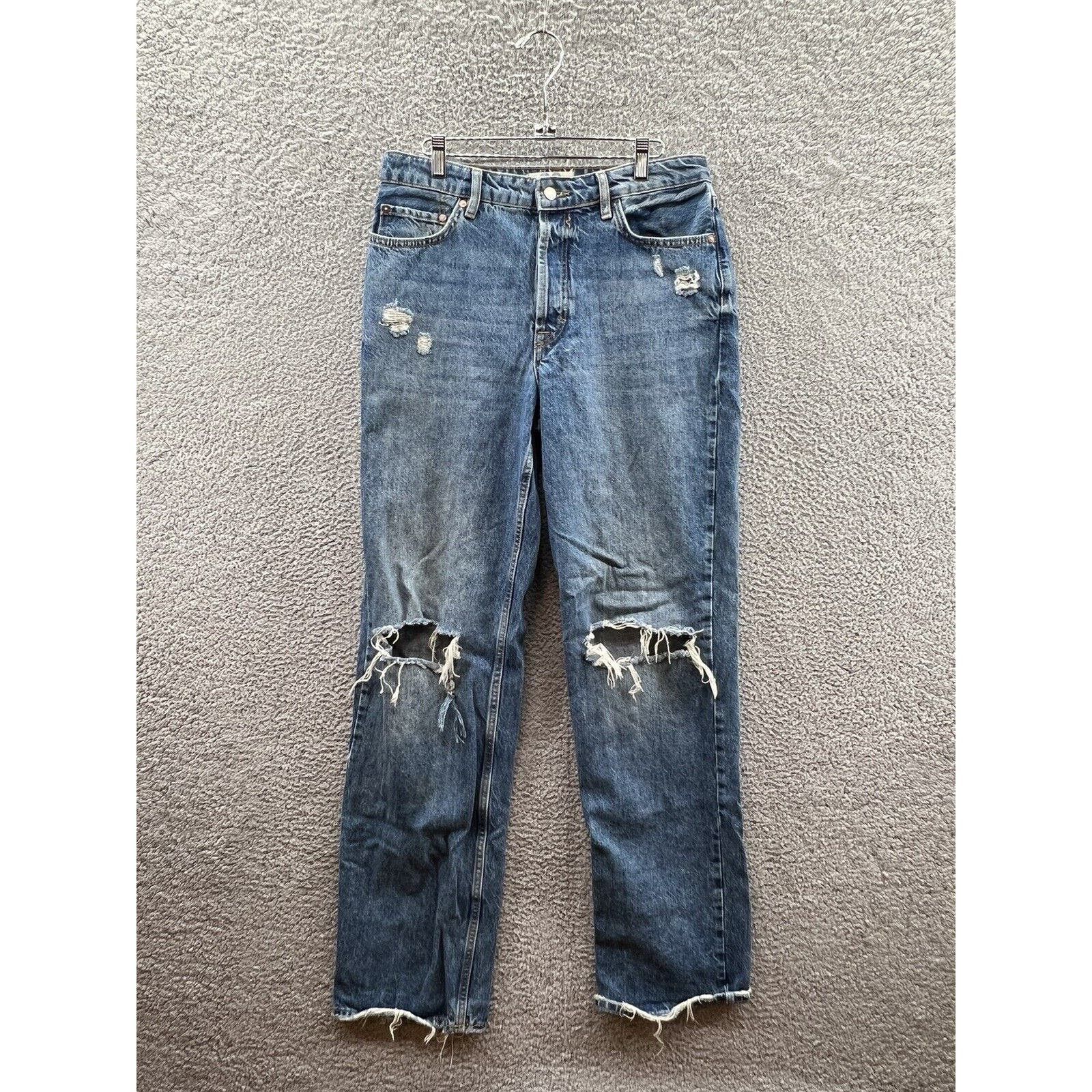 We The Free Straight Leg Mid Rise Distressed Jeans Size 29