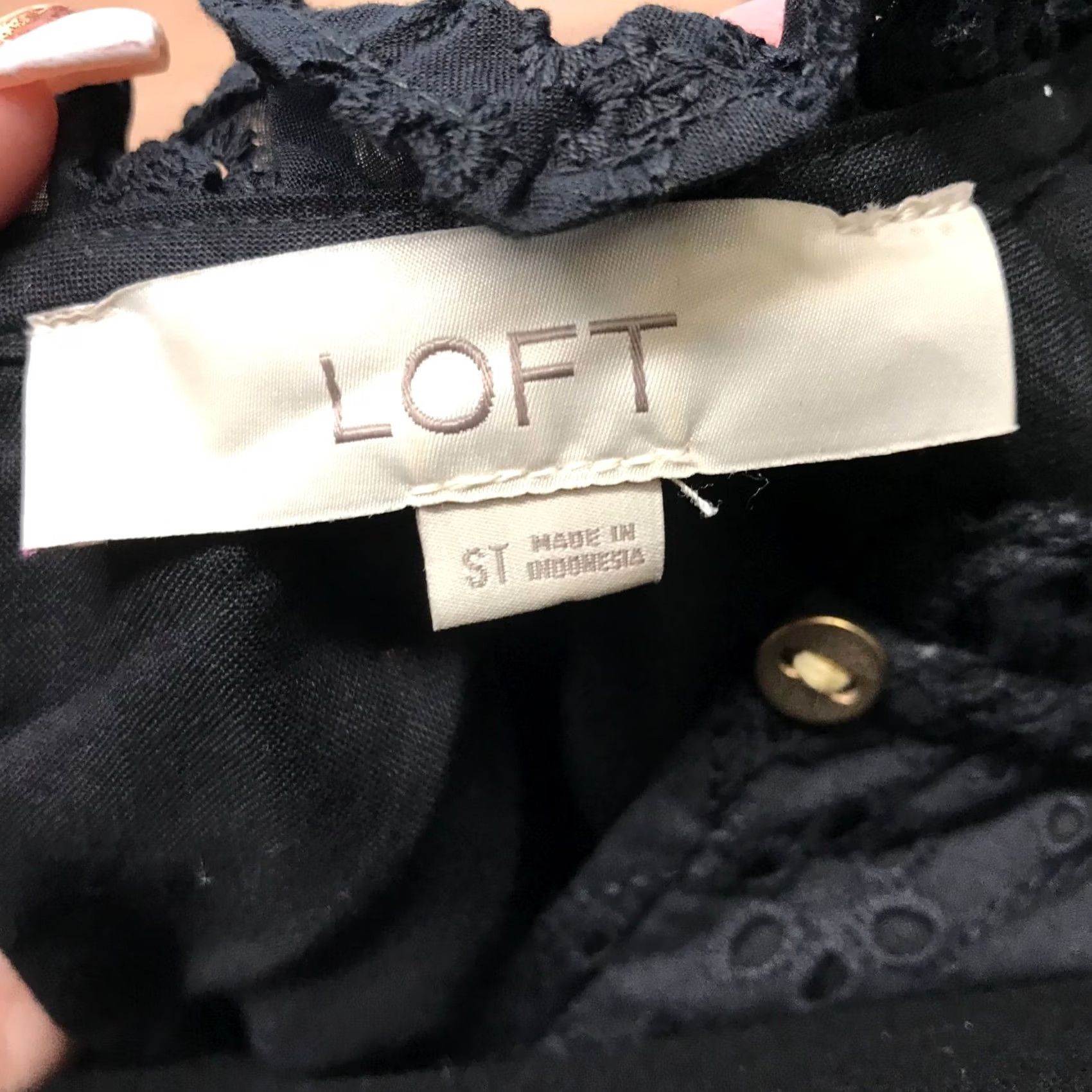 Loft VINTAGE LOFT WOMEN'S SMALL TALL BLACK EYELET SLEEVELESS RUFFLE DRESS ST DRESS Womens ST Size S / US 4 / IT 40 - 5 Thumbnail