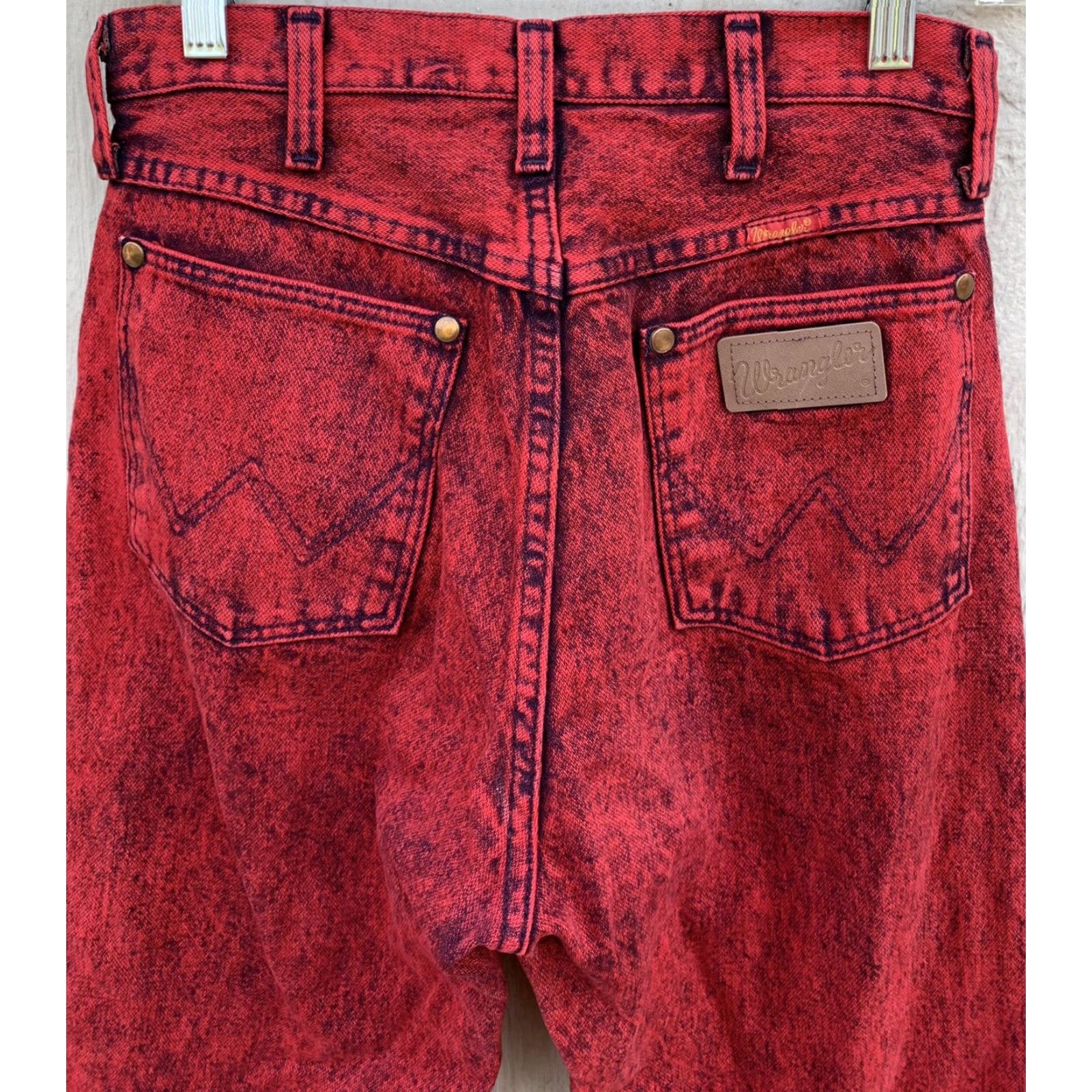 Wrangler VINTAGE Wrangler Jeans High Waist Red Acid Wash 28” X 33” Juniors Women XS-7 X 32? Size 28" / US 6 / IT 42 - 7 Thumbnail