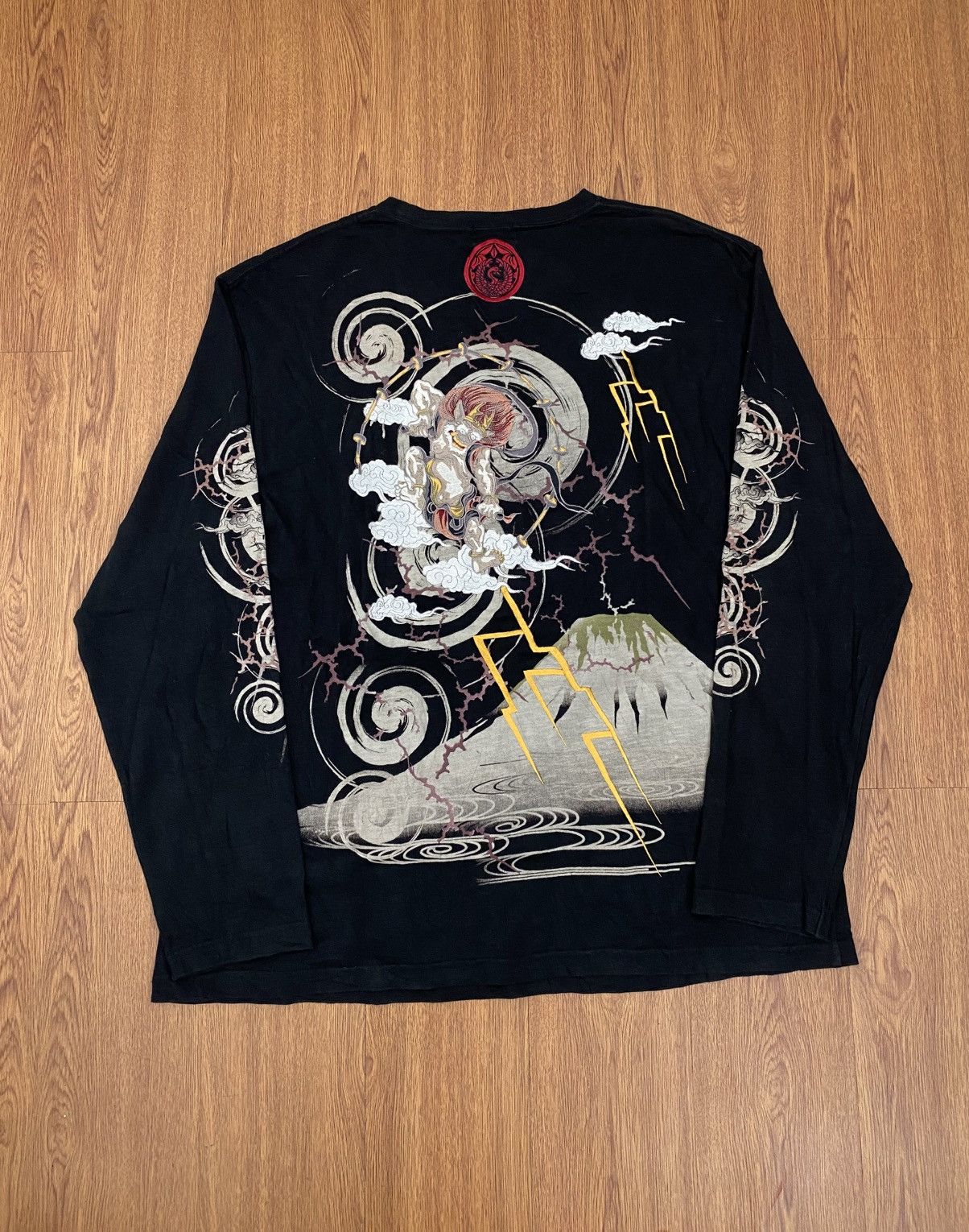 Bullet Noise Japanese traditional Fujin Raijin sukajan emboirdery LS Size US XXL / EU 58 / 5 - 1 Thumbnail