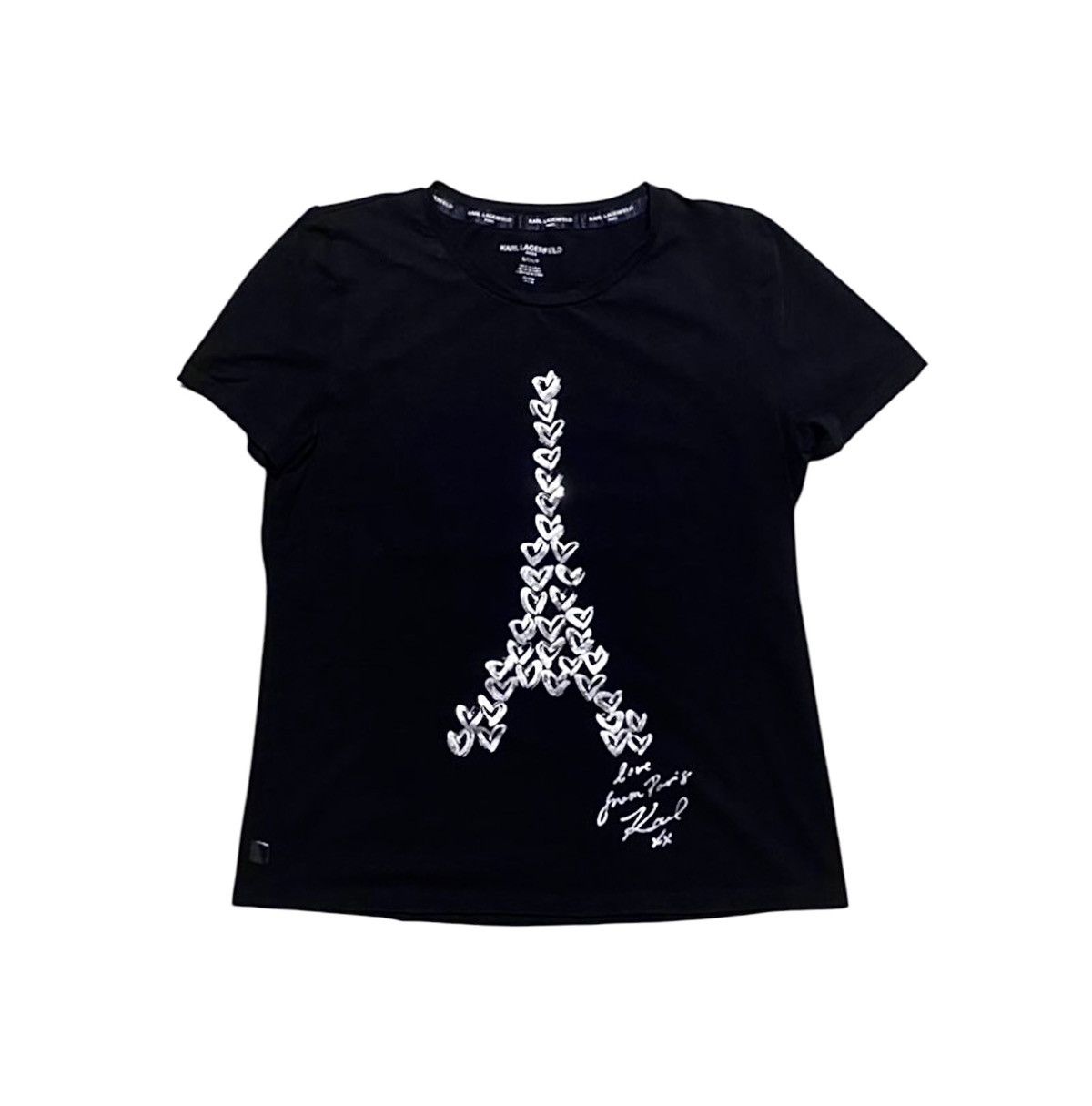 Karl Lagerfeld Women’s Karl Lagerfeld Eiffel Tower Love from Paris T-shirt Size S / US 4 / IT 40 - 1 Thumbnail