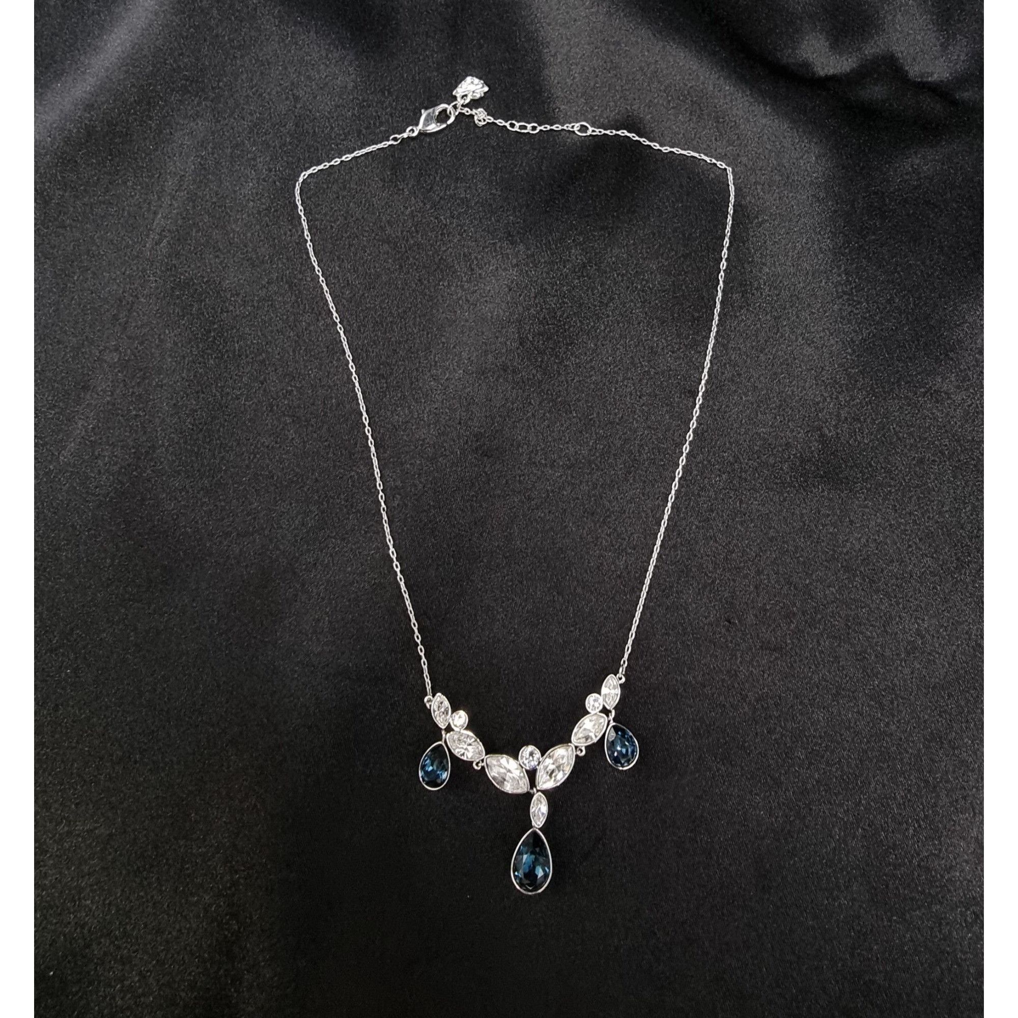 Swarovski Rare Find Swarovski Silver-Tone Necklace With Blue & Clear C Size ONE SIZE - 4 Thumbnail