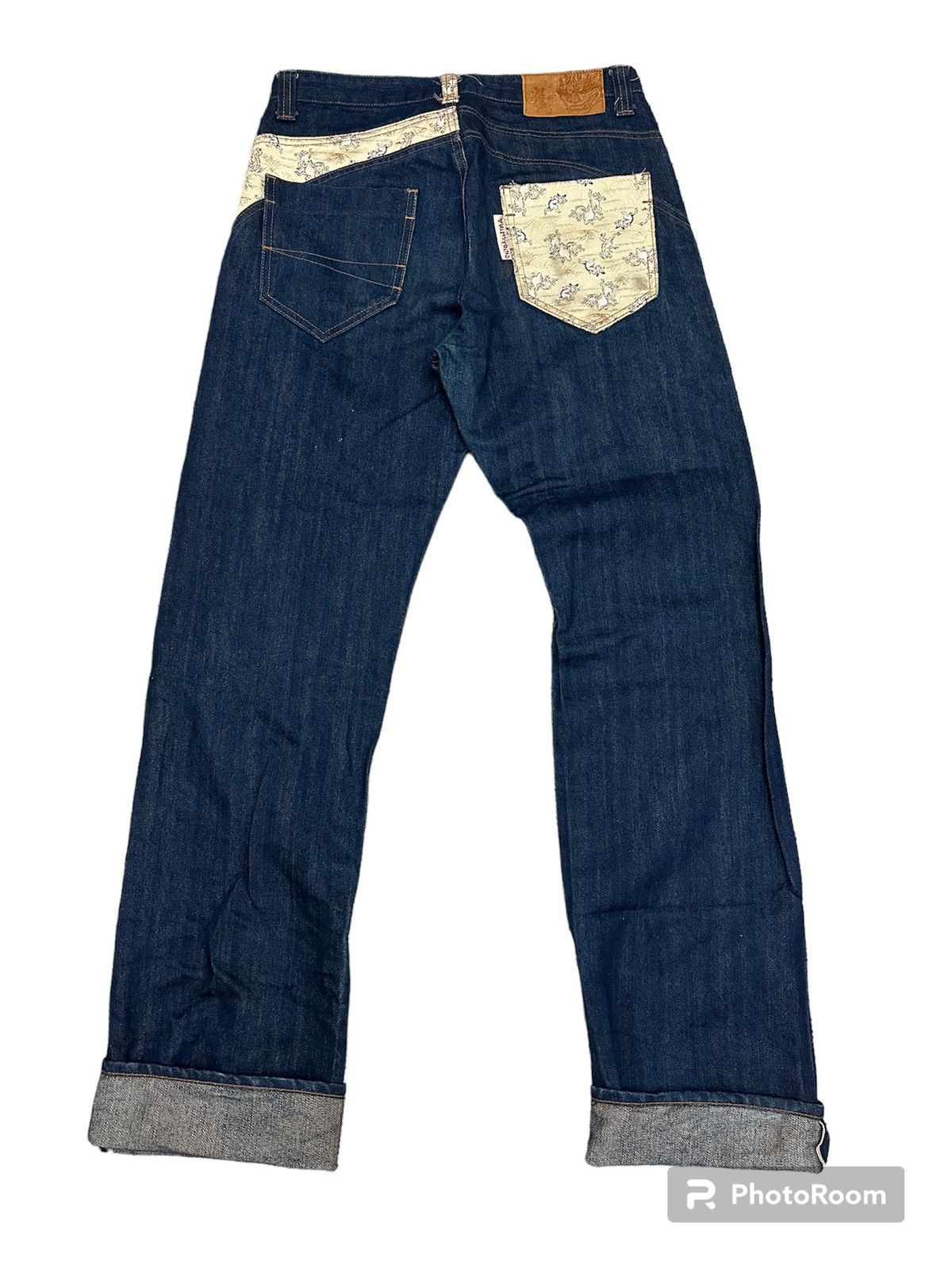 image of 14Th Addiction x If Six Was Nine Vintage Japanese Onigashima Selvedge Redline Jeans in Blue (Size 3