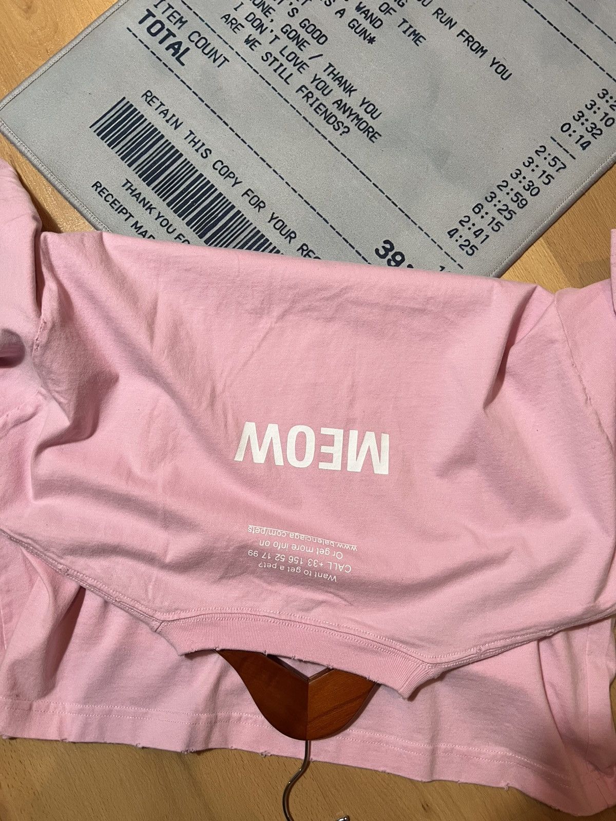 Balenciaga Balenciaga I Love Cats Pink Oversized Tee Shirt Size US S / EU 44-46 / 1 - 10 Thumbnail