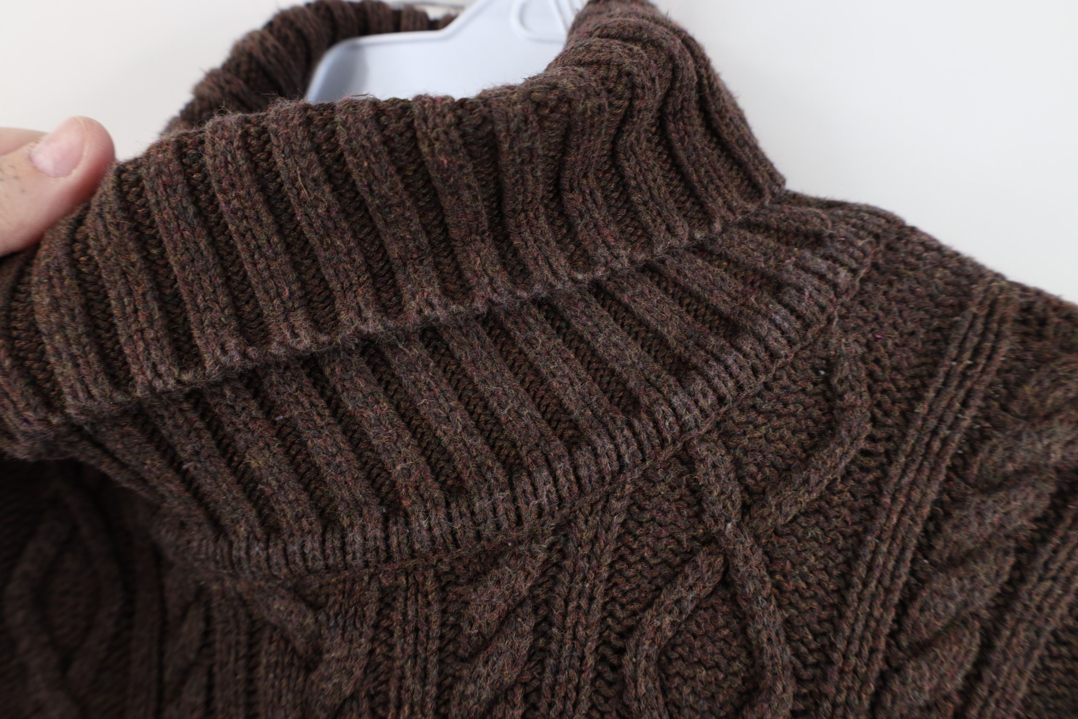 Vintage Vintage 90s Streetwear Cable Fisherman Turtleneck Sweater Size XL / US 12-14 / IT 48-50 - 4 Thumbnail