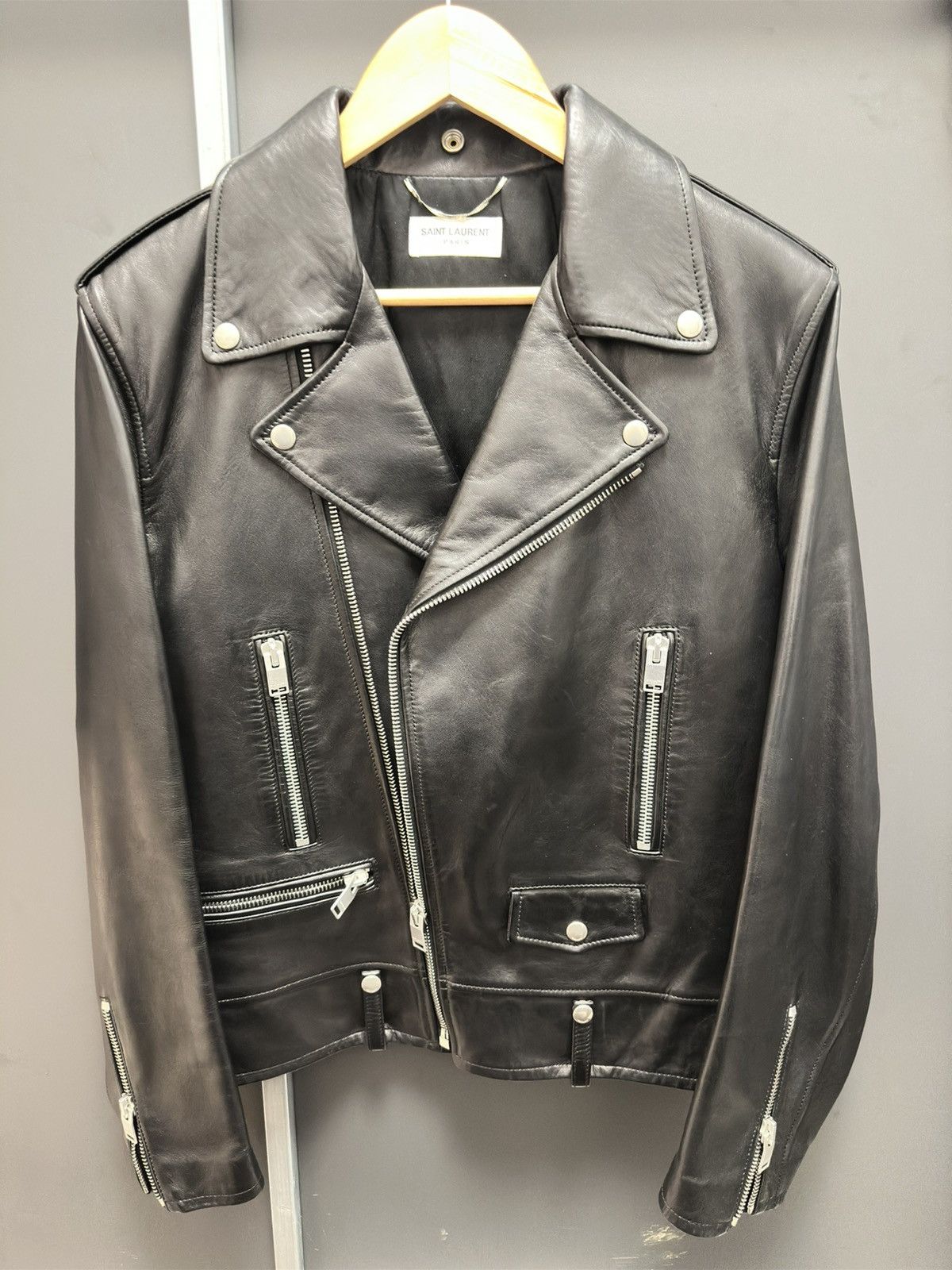 Saint Laurent Paris Saint laurent paris 2014 lamb leather jacket by Hedi Size US L / EU 52-54 / 3 - 1 Thumbnail