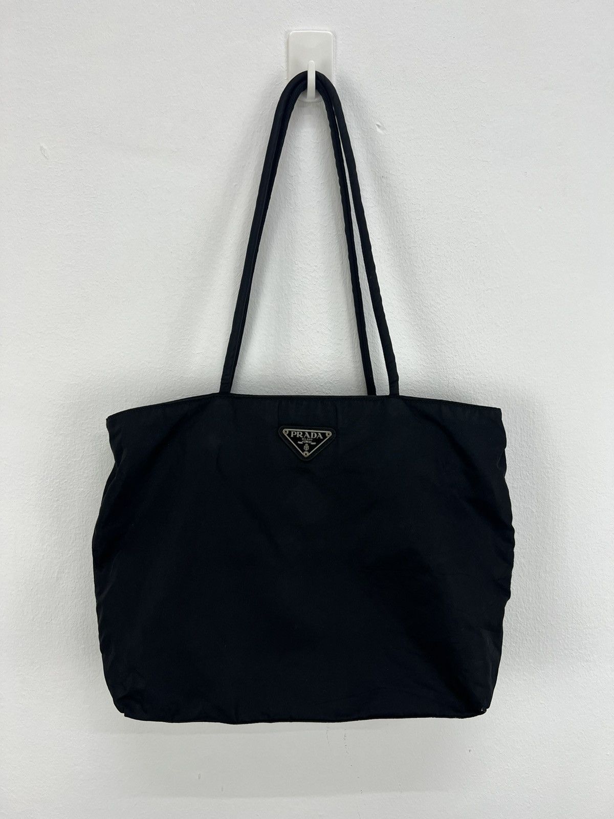 Vintage Prada Tote Bag Nylon in Black, Women's