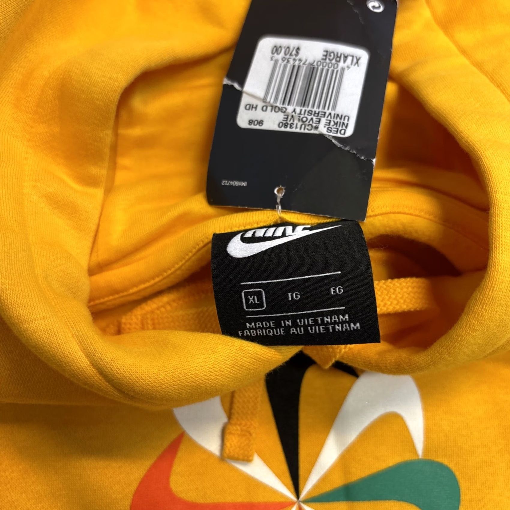 Nike NIKE Hoodie Mens XL Yellow Pinwheel Logo Pullover Hoodie Sweatshirt Sweater New Size US XL / EU 56 / 4 - 5 Thumbnail