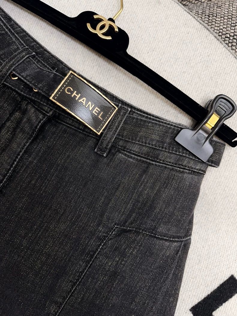 Chanel Chanel 23S show popular blue and gray shiny wide-leg jeans Size 24" / US 00 / IT 34 - 6 Thumbnail