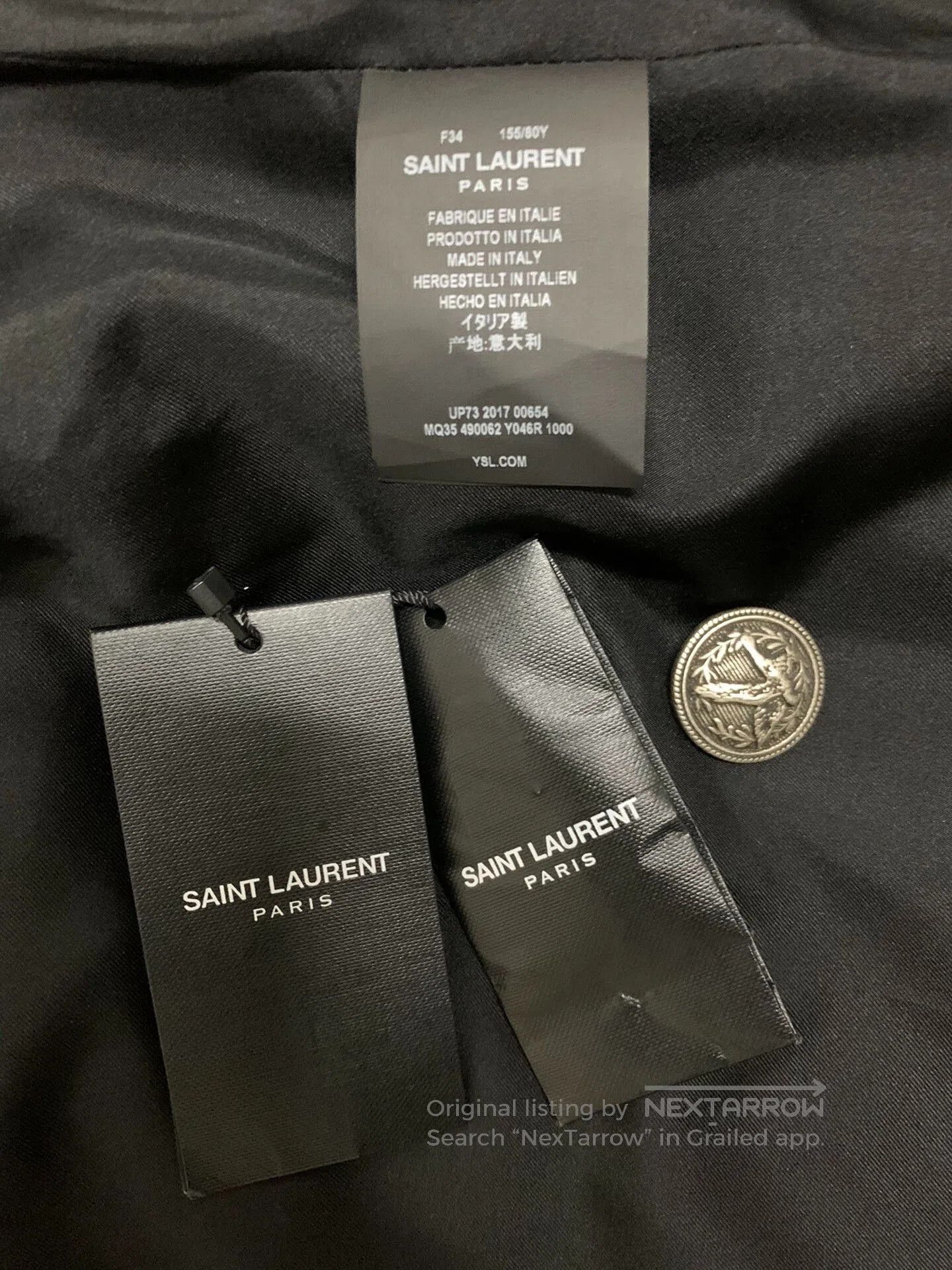 Yves Saint Laurent Saint Laurent Double-Breasted Wool Trench Coat. Size XXS / US 00 / IT 34 - 6 Thumbnail
