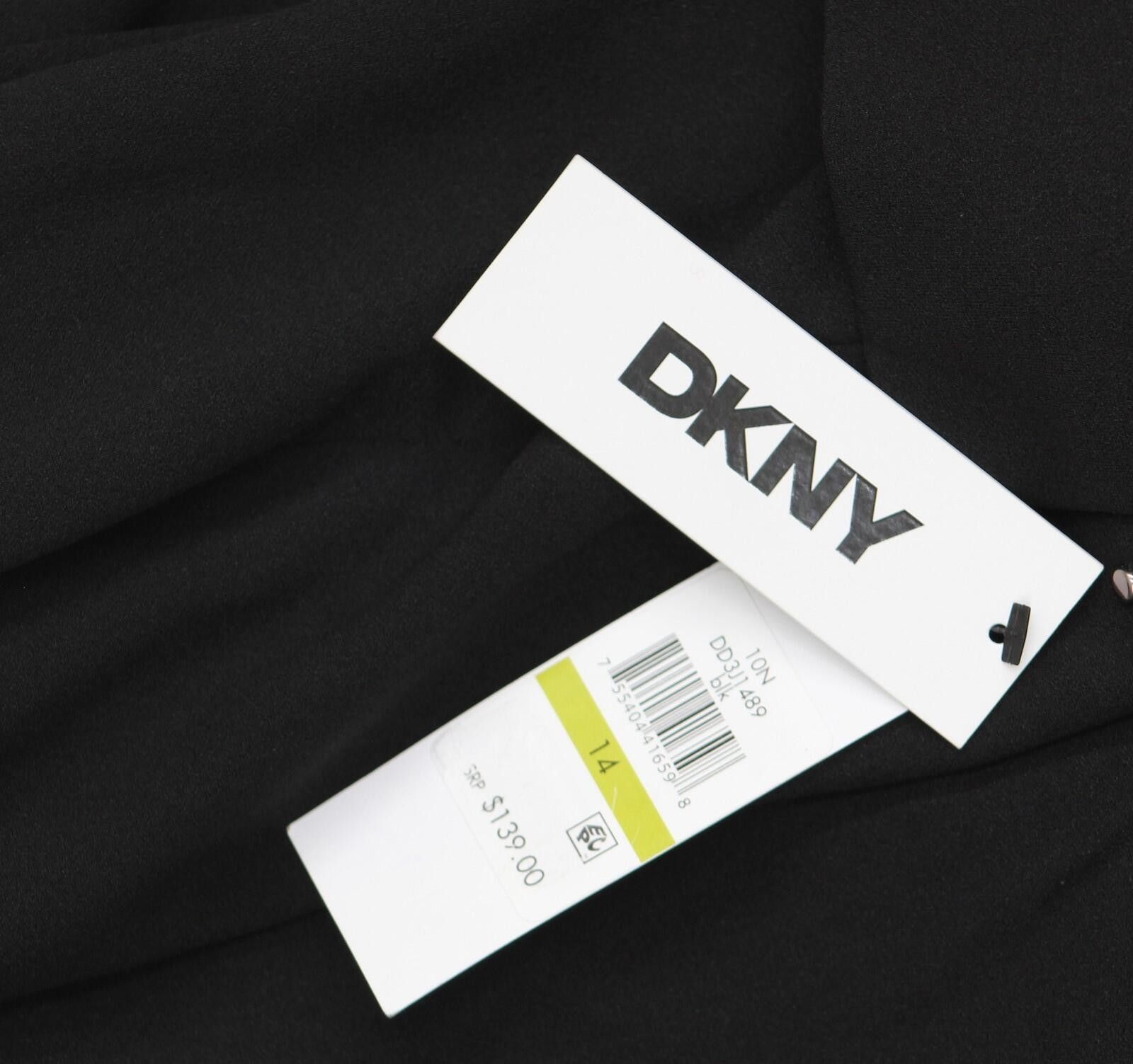 DKNY Nwt Dkny Sleeve Leather Detail Flare Sheath Dress Black 14 Size XL / US 12-14 / IT 48-50 - 3 Thumbnail