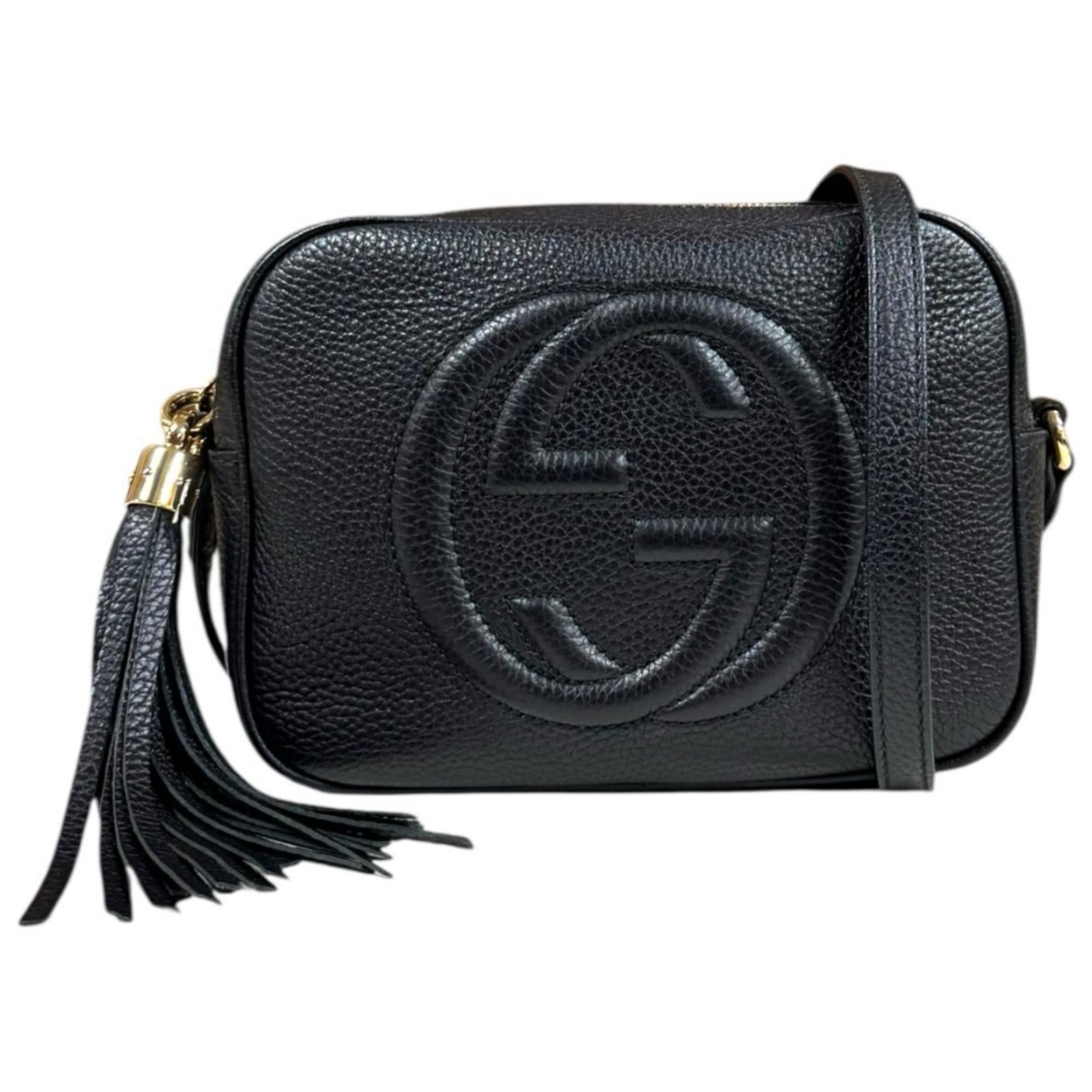 Gucci Small Disco Bag Soho Shoulder Bag, Leather 308364, Black, Women's, Pre-Owned