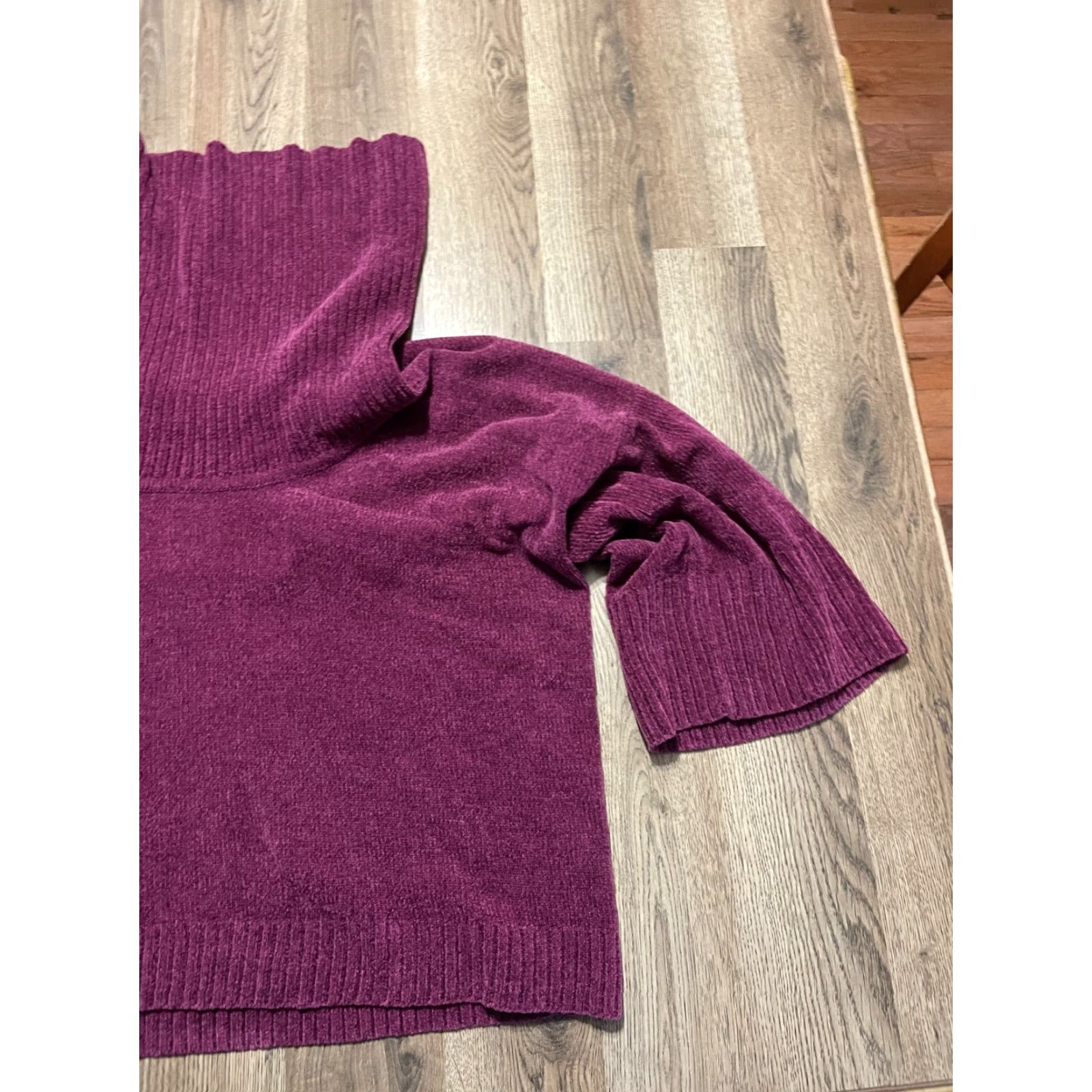 Vintage Moda International Sweater Women's Size Medium Purple Turtleneck Pullover Casual Pullover Knit Long Sleeve Solid Fall Spring Summer Womens Size M / US 6-8 / IT 42-44 - 4 Thumbnail