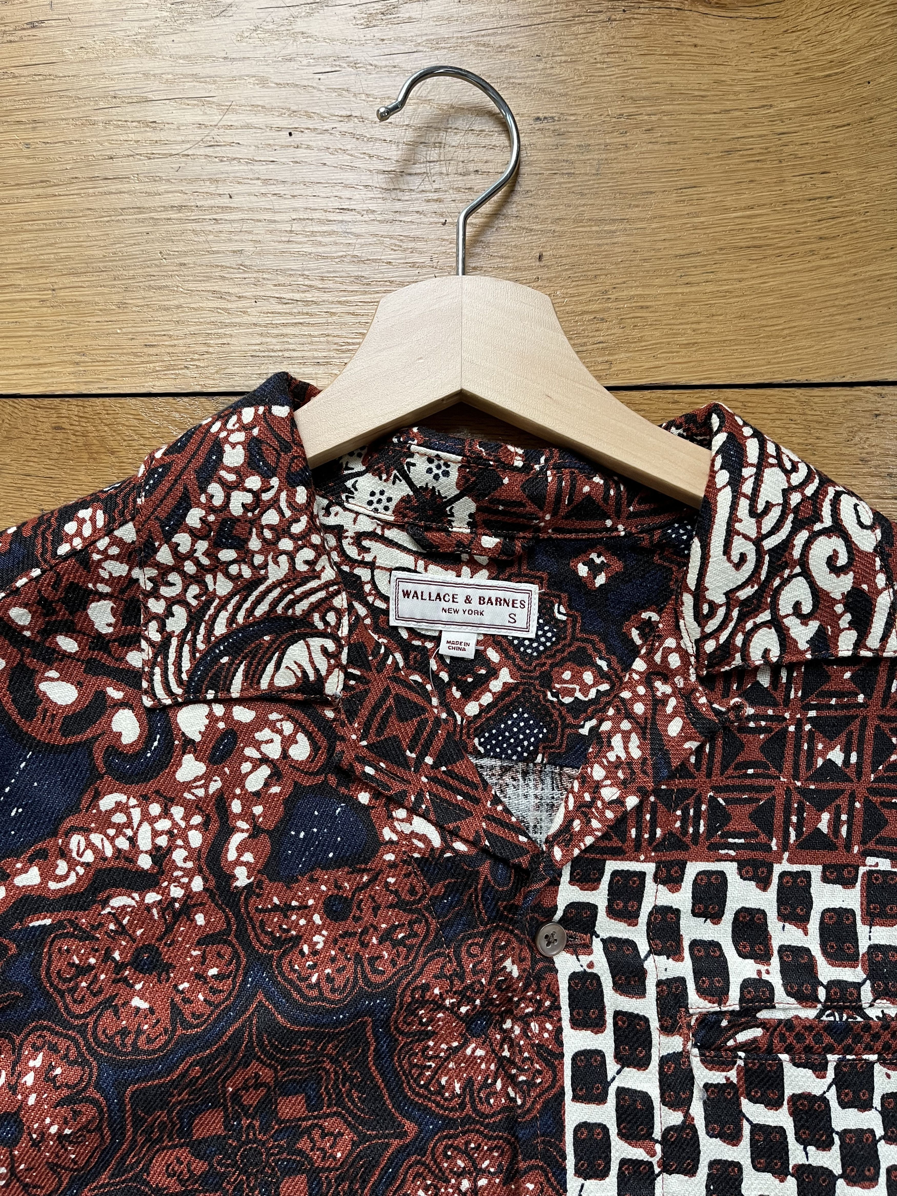 J.Crew × Wallace & Barnes viscose-cotton blend camp-collar shirt in patchwork Small Size US S / EU 44-46 / 1 - 2 Thumbnail