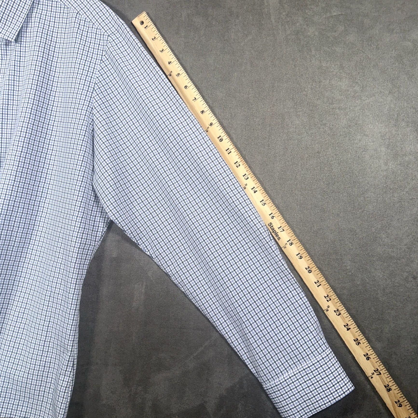 Mizzen+Main Mizzen+Main Button-Up Shirt Long Sleeve Slim Fit Mens 2XL Blue Check Size US XXL / EU 58 / 5 - 6 Thumbnail