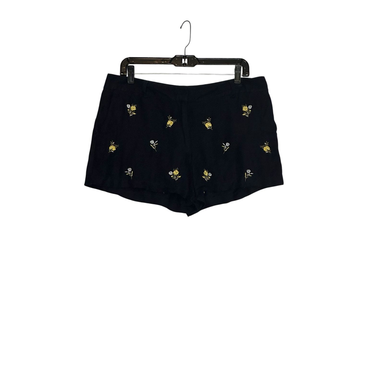Loft Loft navy blue yellow embroidered floral shorts size 8 Size 30" / US 8 / IT 44 - 11 Thumbnail