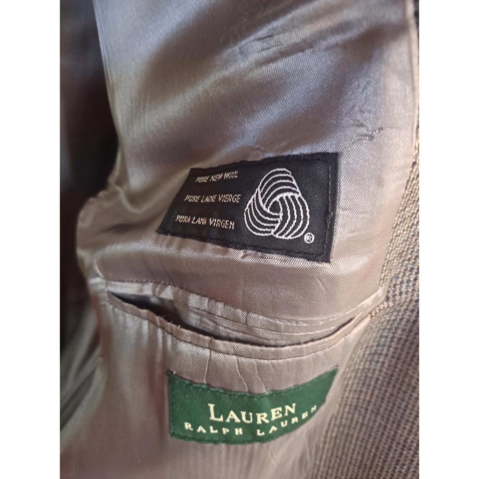 Lauren Ralph Lauren Lauren Ralph Lauren Tan Tweed 3 Button Blazer 100% Lambswool Size 44R - 5 Thumbnail