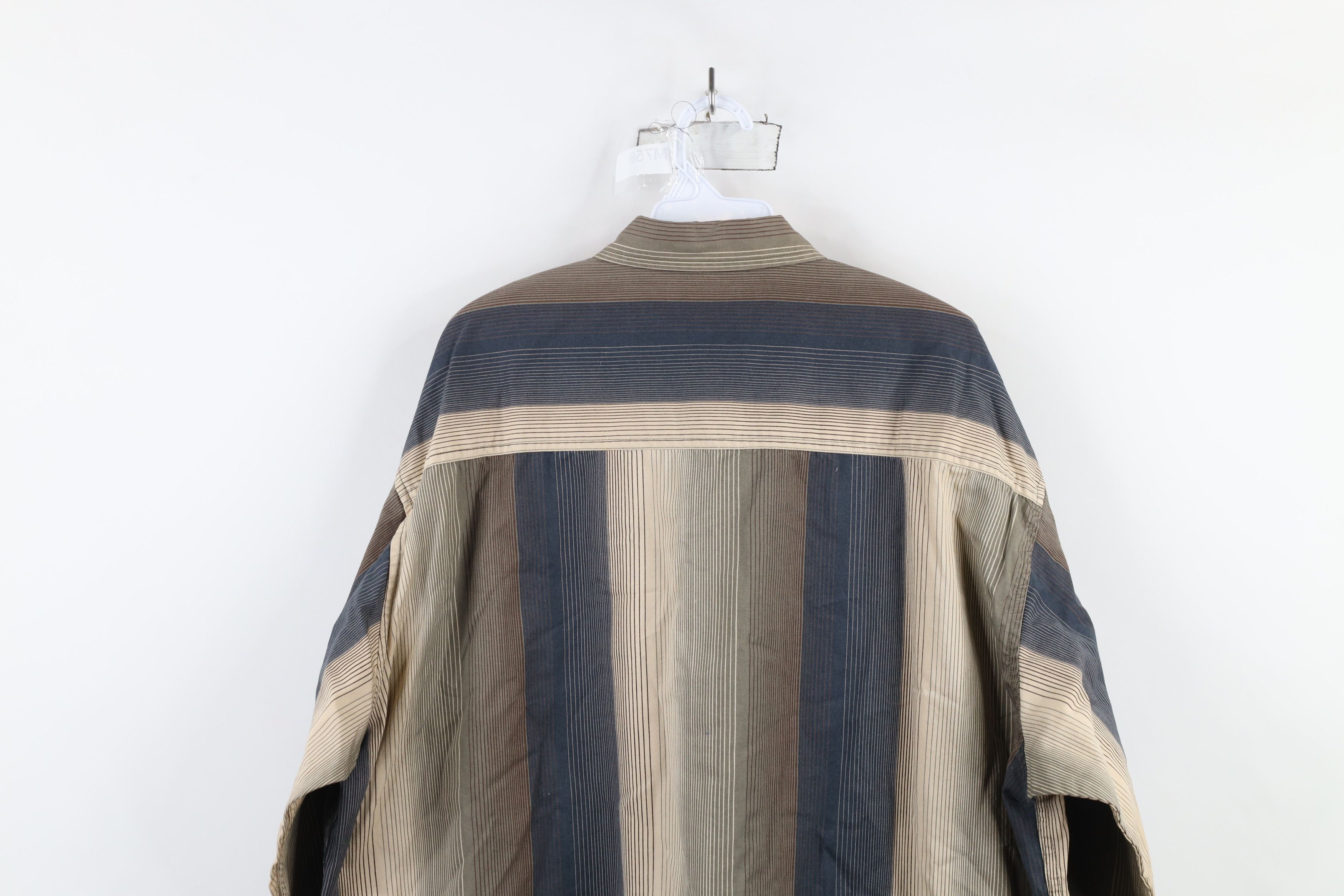 Vintage Vintage 90s Streetwear Striped Button Down Shirt Earth Tone Size US L / EU 52-54 / 3 - 9 Thumbnail