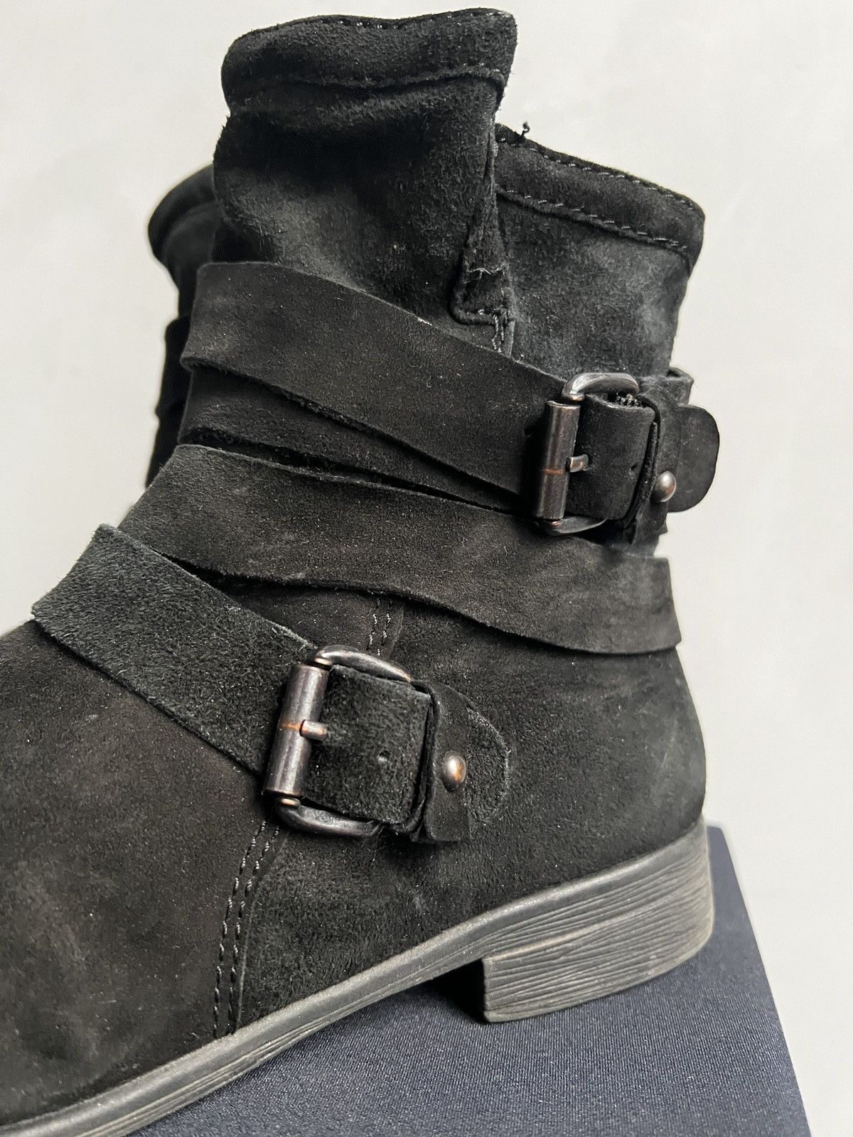 Undercover Undercover style Suede Moto black ankle boots belted straps Size US 7.5 / EU 40-41 - 4 Thumbnail