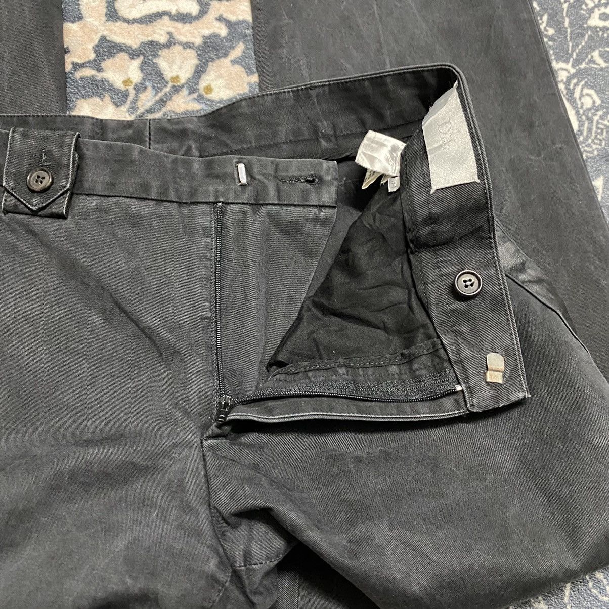Dior × Hedi Slimane SS04 'STRIP' Dior Homme Black Faded Pants Leather Trimmed Size US 29 - 22 Thumbnail