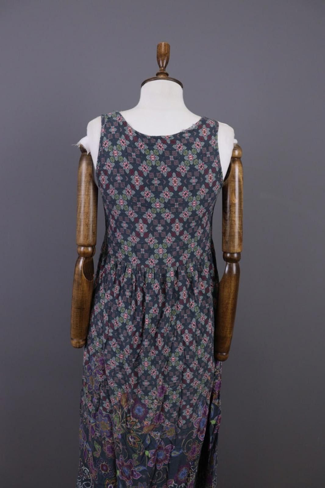 Designer Deerberg Gray Floral Multicoloured A-Line Long Dress Size S Size S / US 4 / IT 40 - 12 Thumbnail