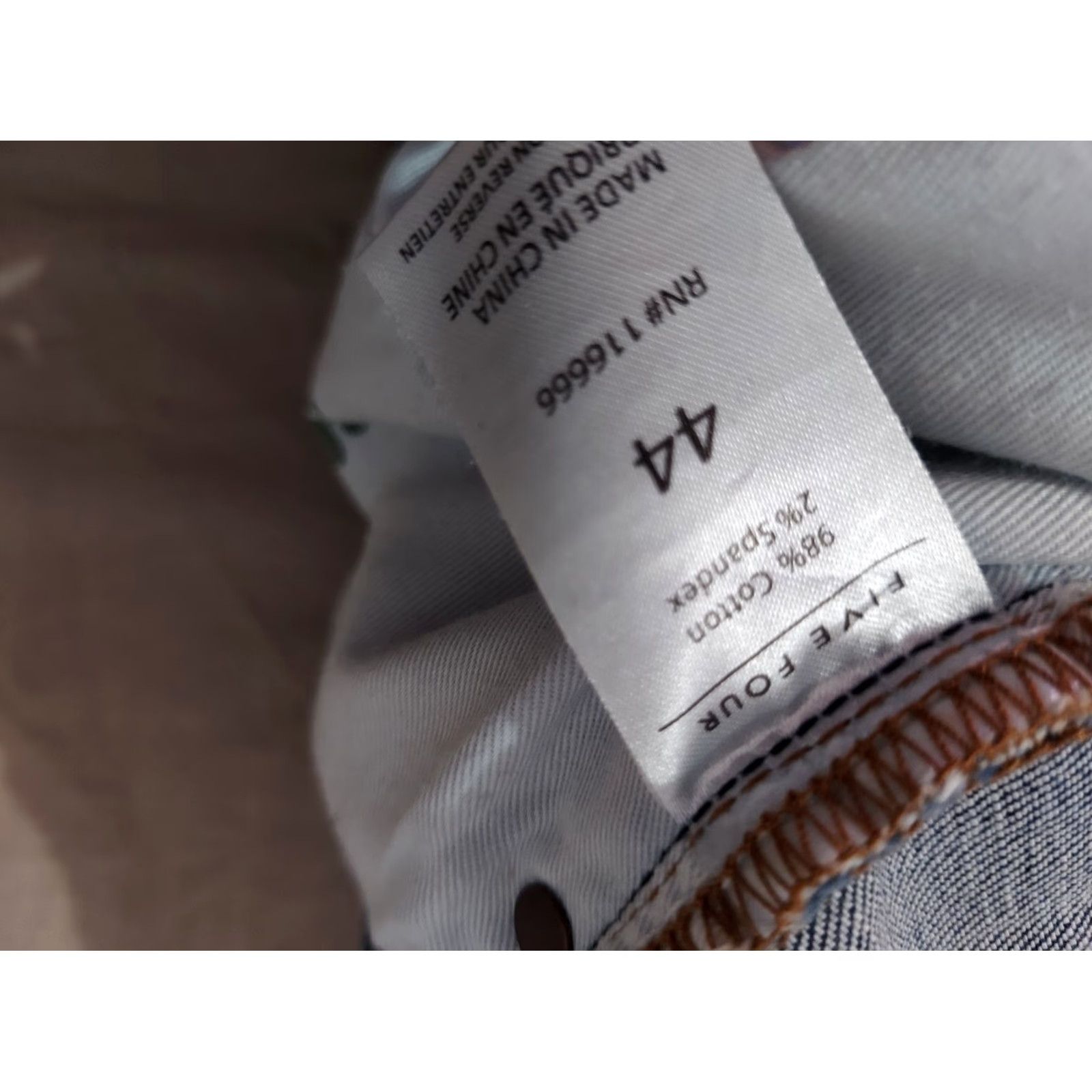 Denime Five Four Jeans Mens 44x32 Relaxed Straight Denim Stretch Blue 46x32 Big & Tall Mens Jeans Size US 44 / EU 60 - 8 Thumbnail