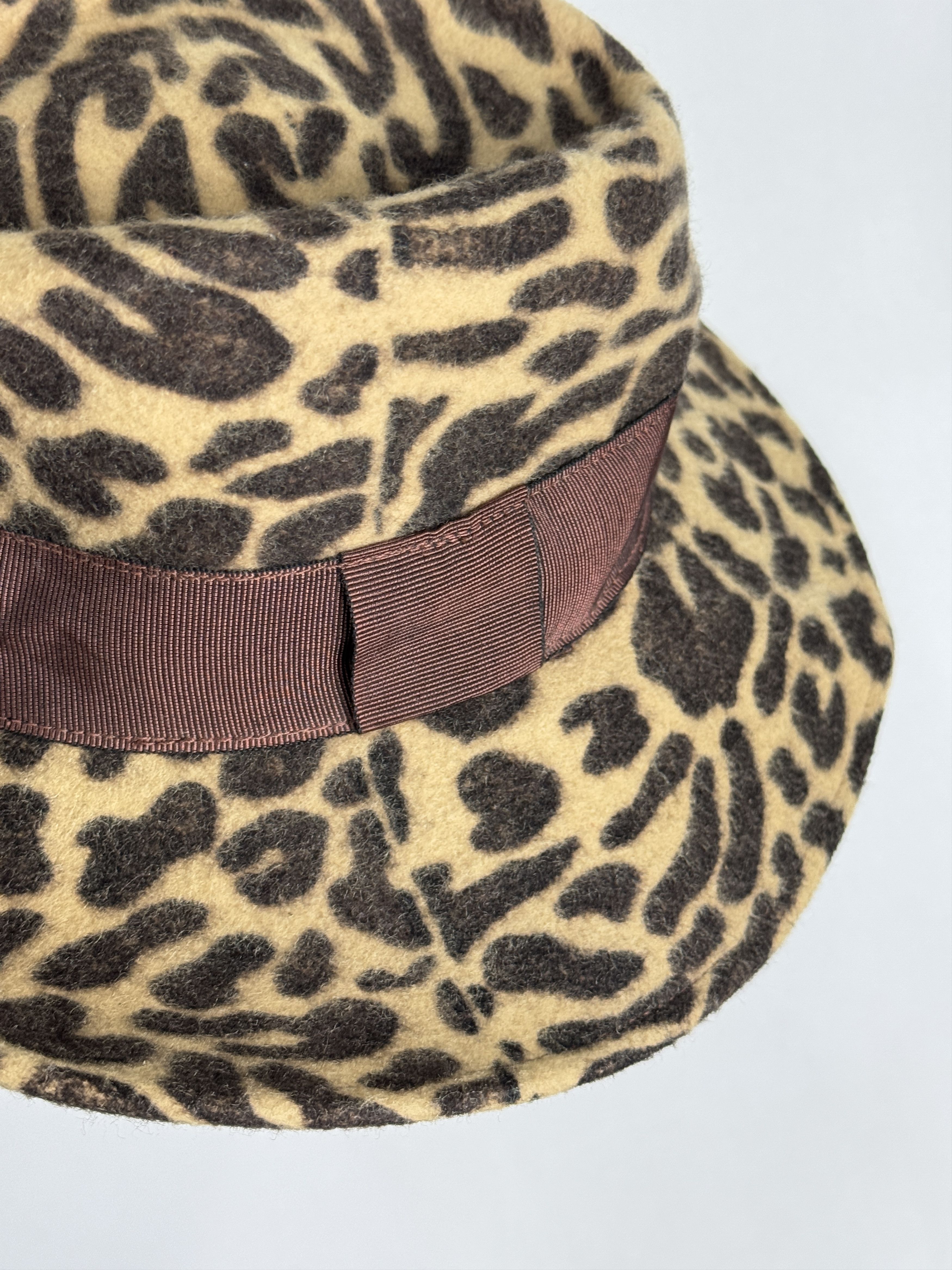 Japanese Brand × Vintage Vintage leopard print wool felt fedora hat Size ONE SIZE - 3 Thumbnail
