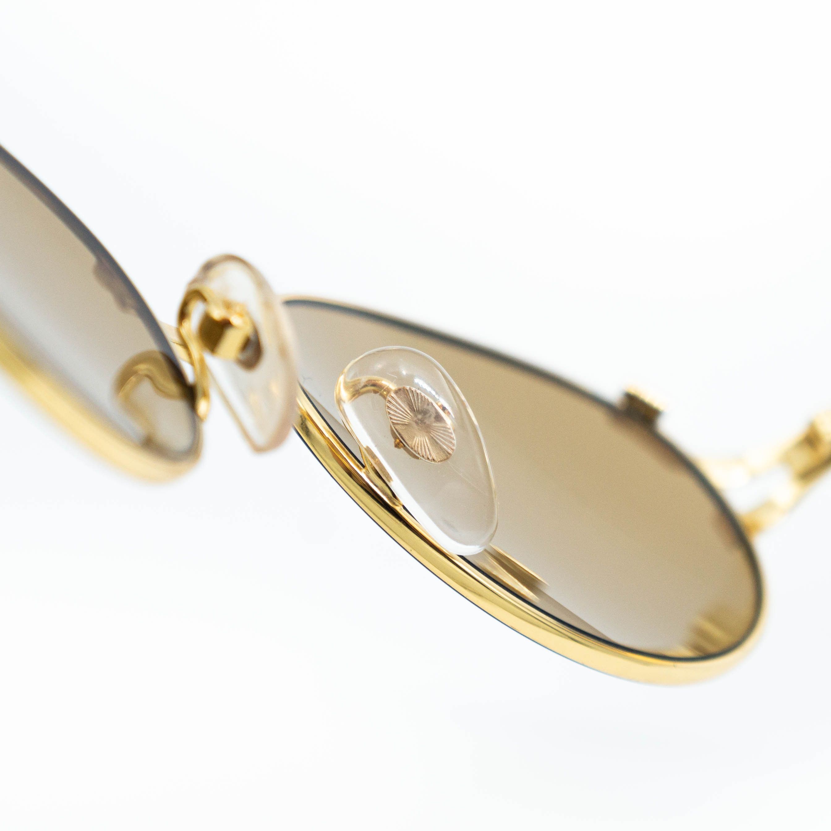 Versace × Vintage GIANNI VERSACE MOD 1231 Oval Gold Black Sunglasses Vintage Size ONE SIZE - 9 Thumbnail